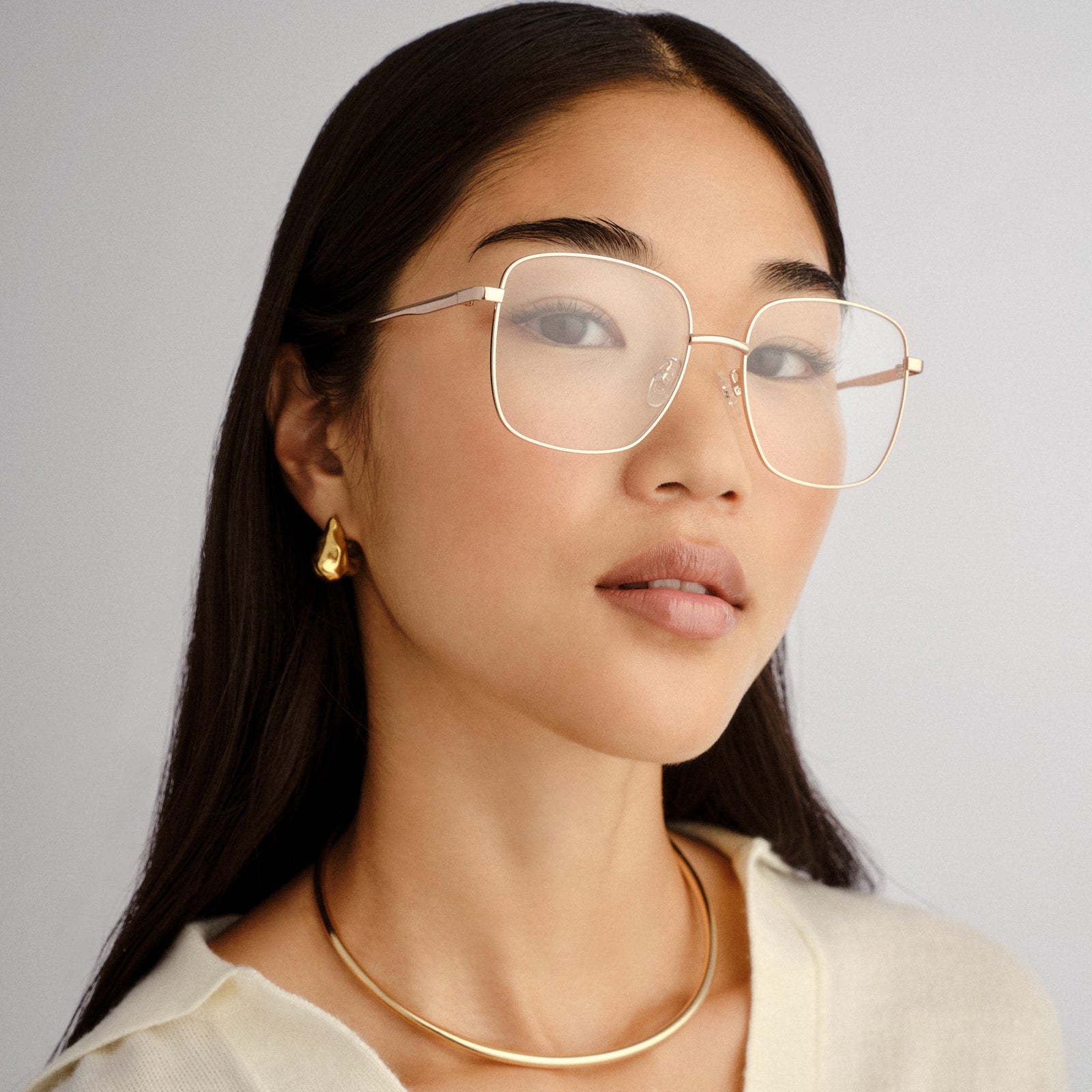Prism Rose Gold Female Square Optical Frames | Le Specs