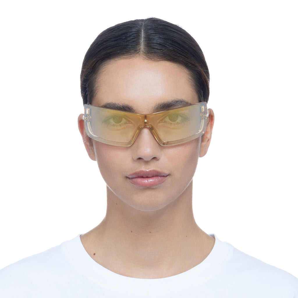 The Bodyguard Sand Gold Uni-Sex Wrap Sunglasses Le Specs