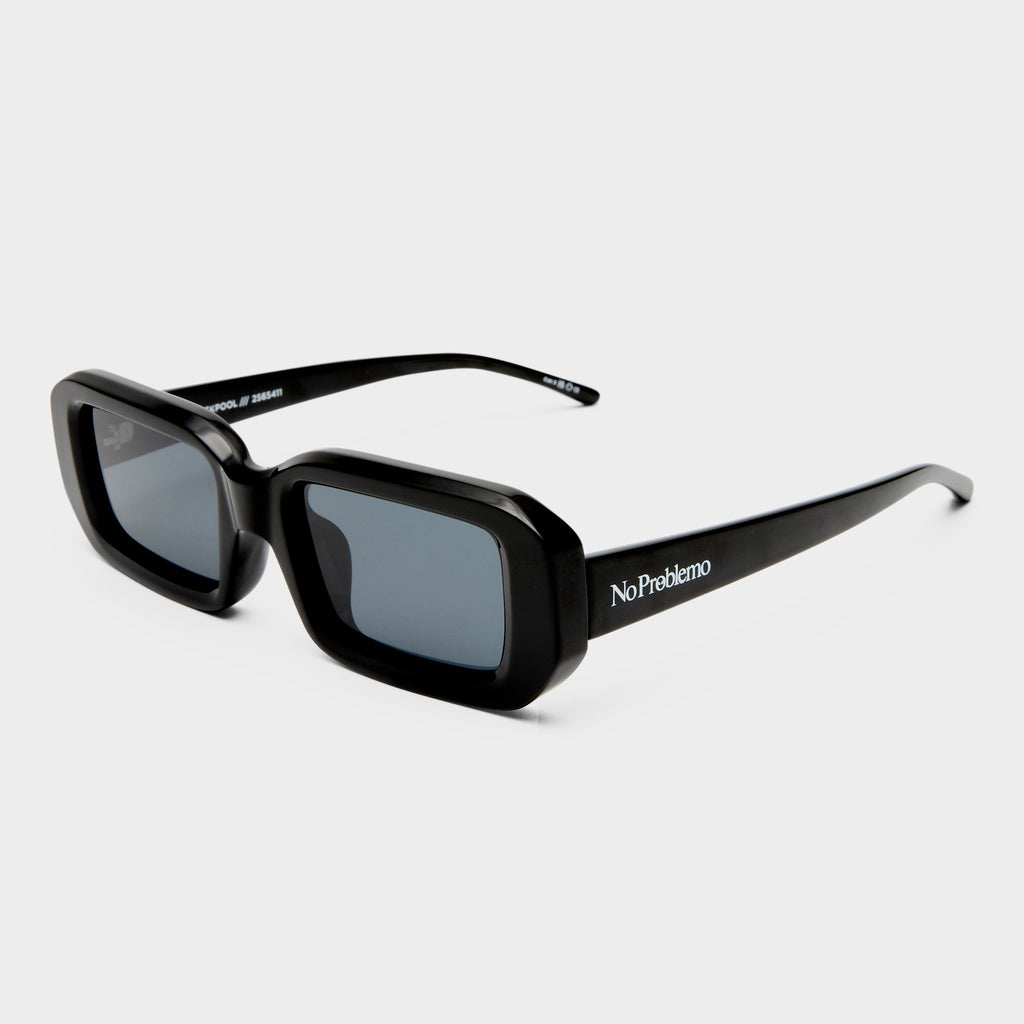Blackpool Black Uni-Sex Rectangle Sunglasses | Le Specs