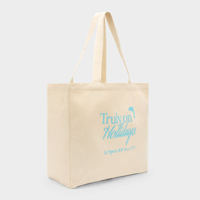 LE SPECS CANVAS TOTE BAG | CREAM SEAFOAM BLUE