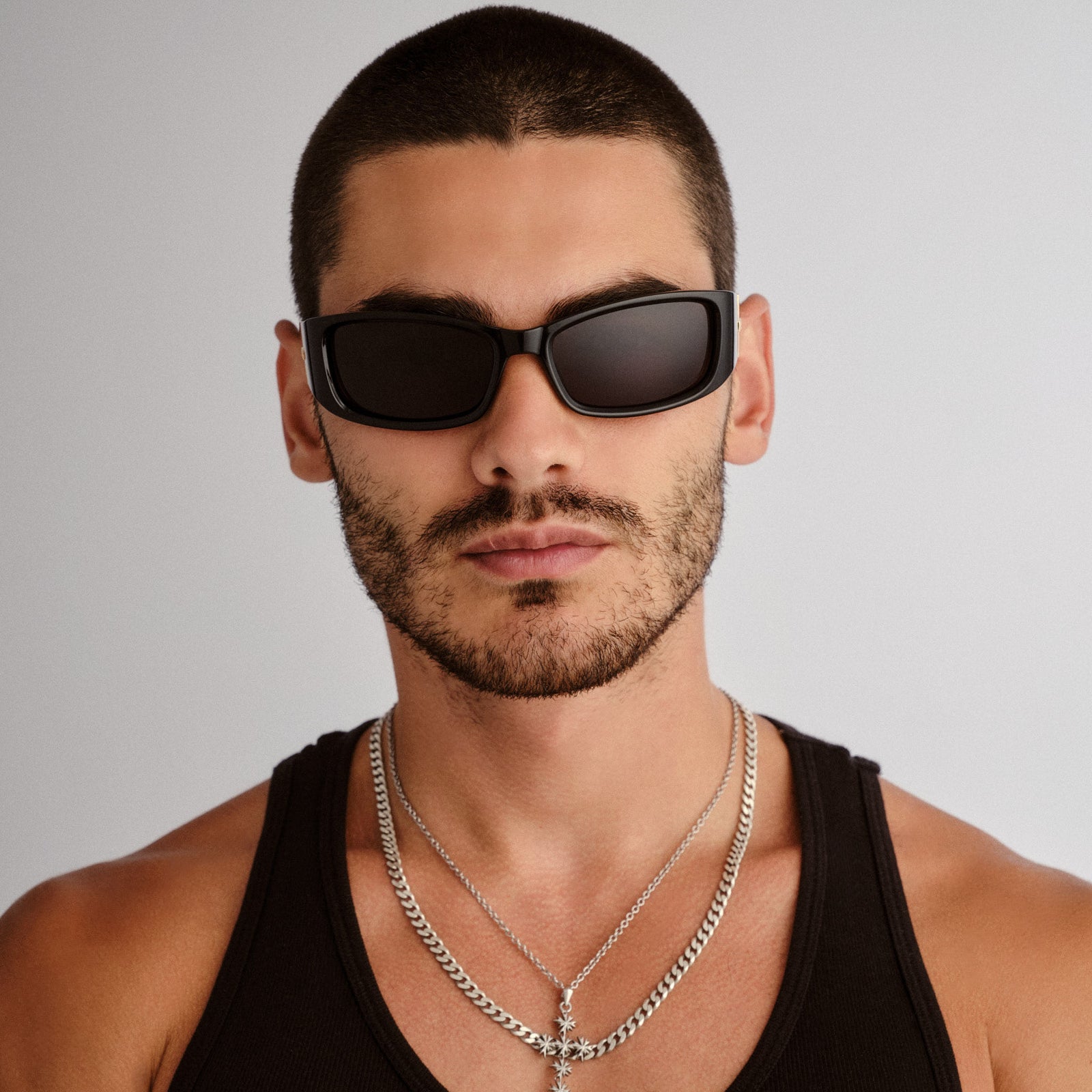 Du Jour Black Uni-Sex Wrap Sunglasses | Le Specs