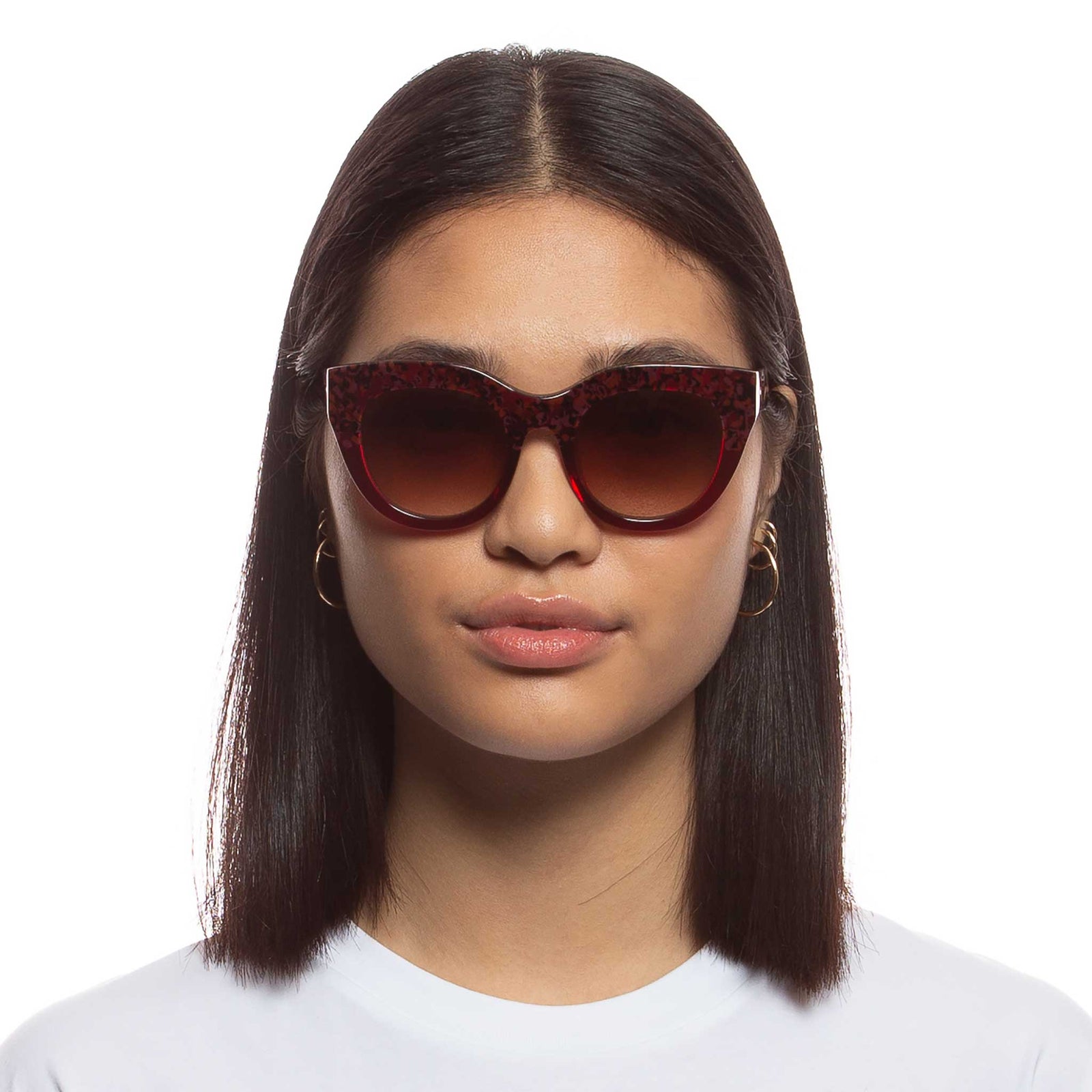 Airy Canary Ii Cherry Leopard Splice Female Cat-Eye Sunglasses | Le Specs