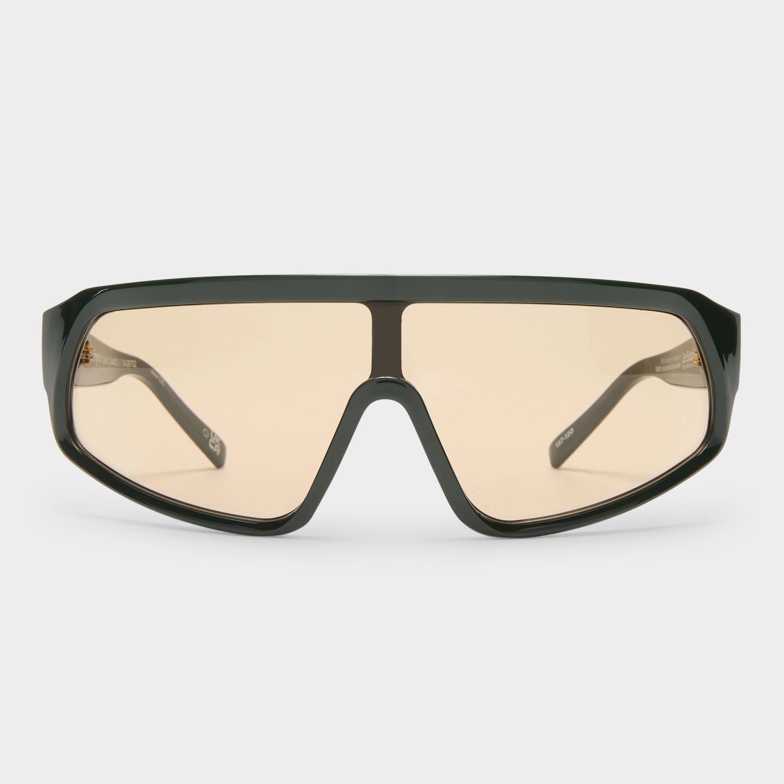 Calm Chaos Dark Khaki Uni-Sex Shield Sunglasses | Le Specs