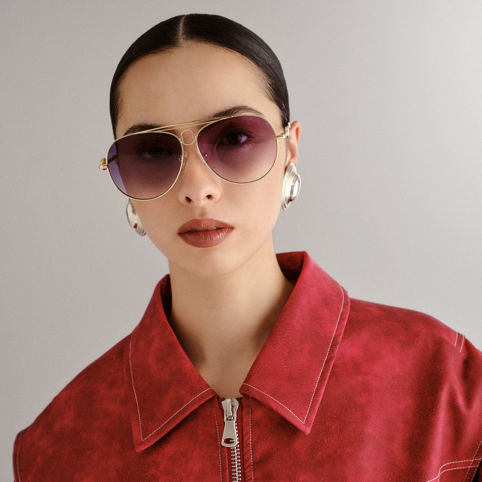 Abracadabra Bright Gold Female Aviator Sunglasses | Le Specs