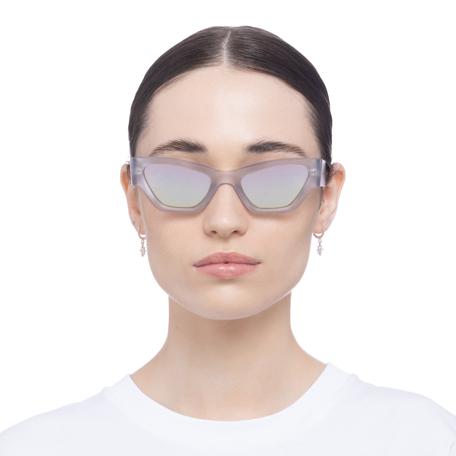 Charade Matte Pewter Uni-Sex Cat-Eye Sunglasses | Le Specs
