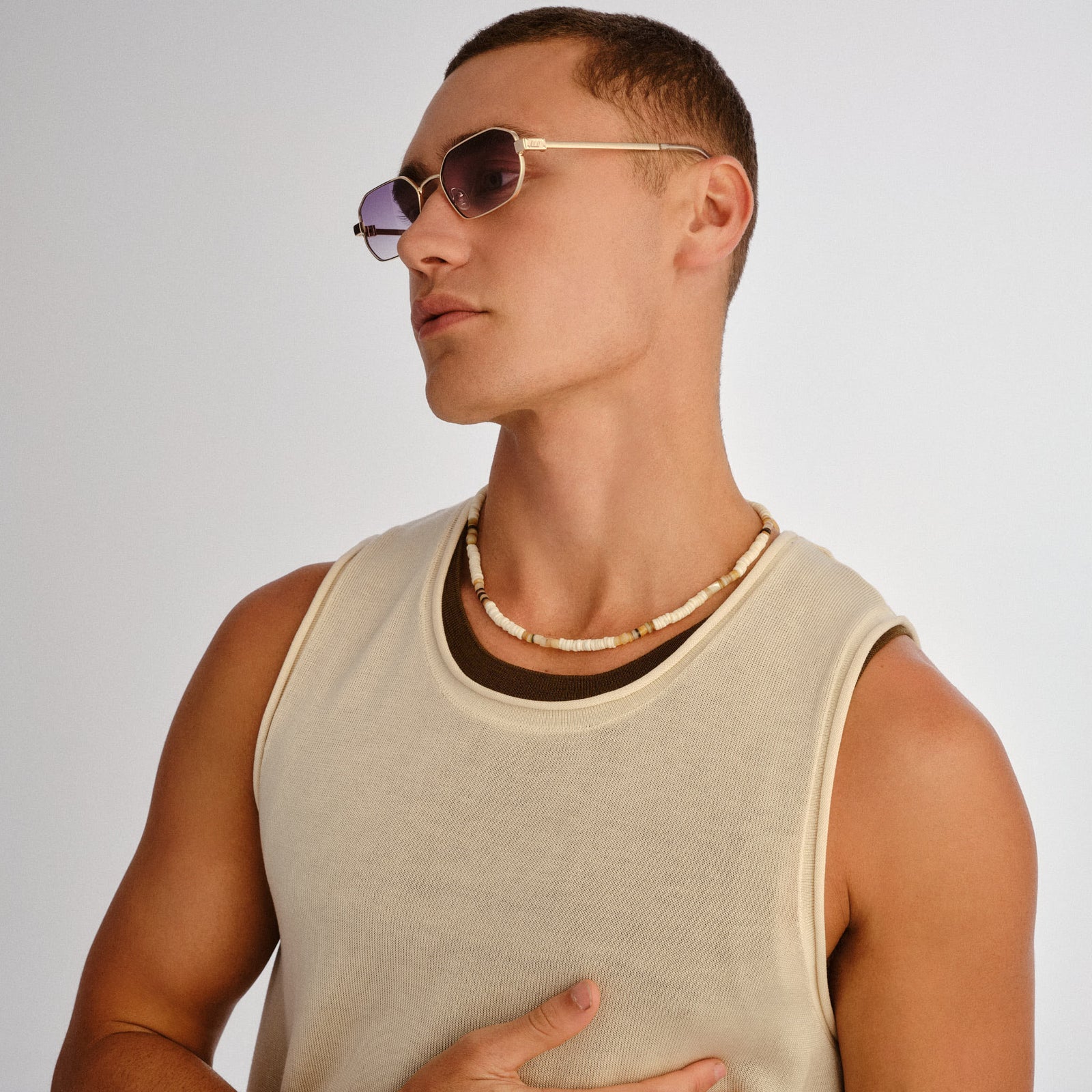 Mythic Gold Uni-Sex Square Sunglasses | Le Specs