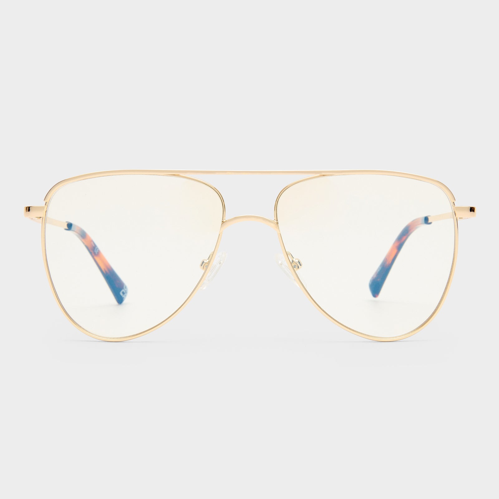 The Duke Gold Uni-Sex Rectangle Blue Light | Le Specs