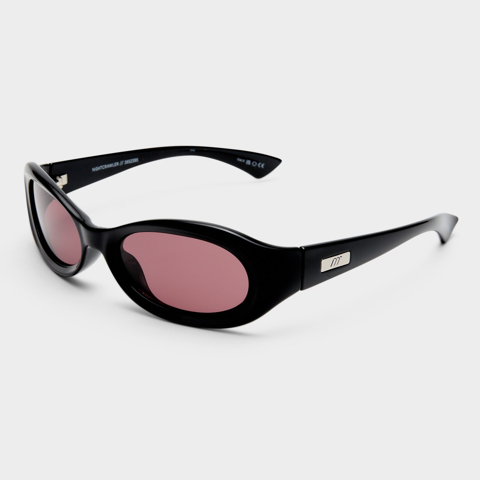Nightcrawler Black Uni-Sex Oval Sunglasses | Le Specs