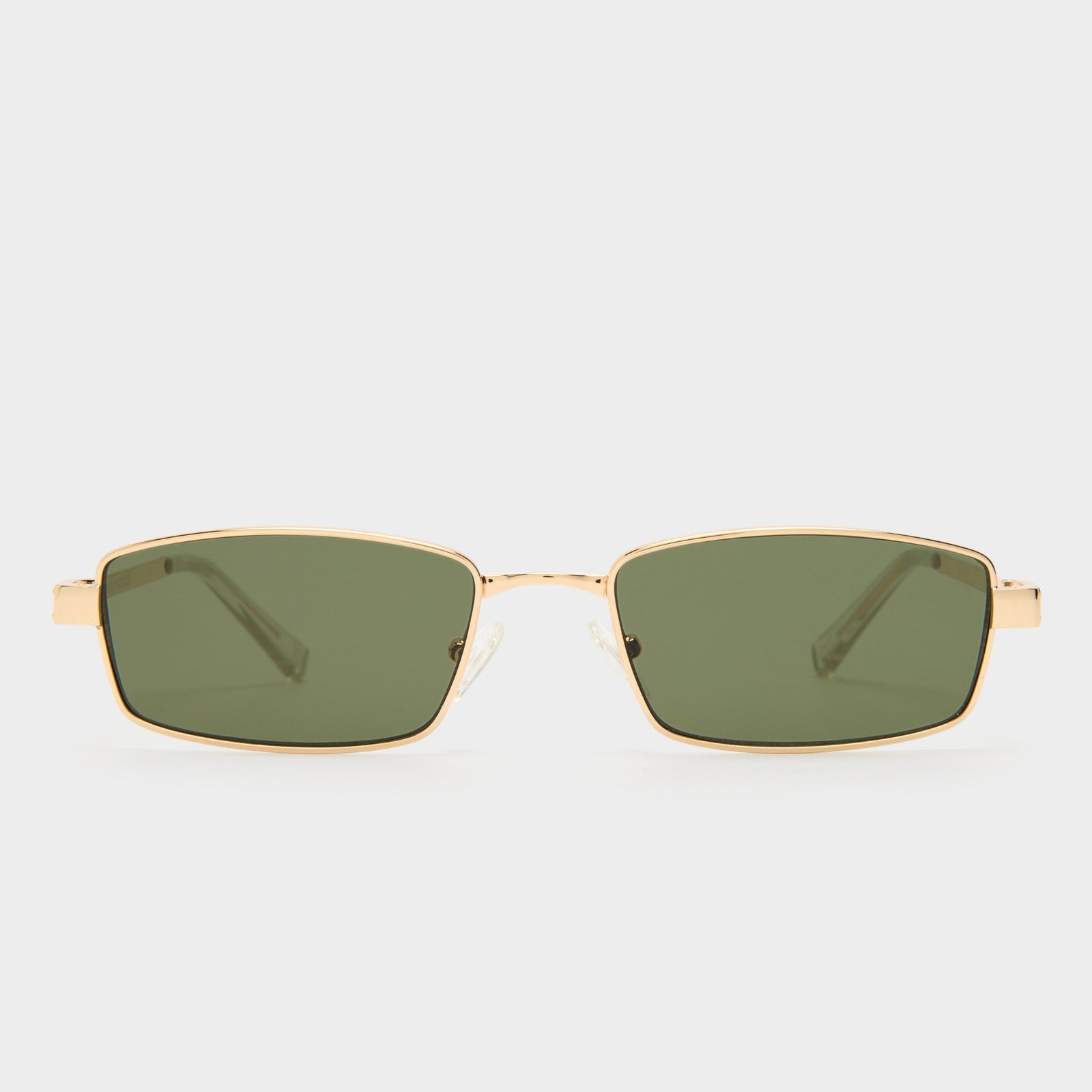 Bizarro Bright Gold Clear Uni Sex Rectangle Sunglasses Le Specs