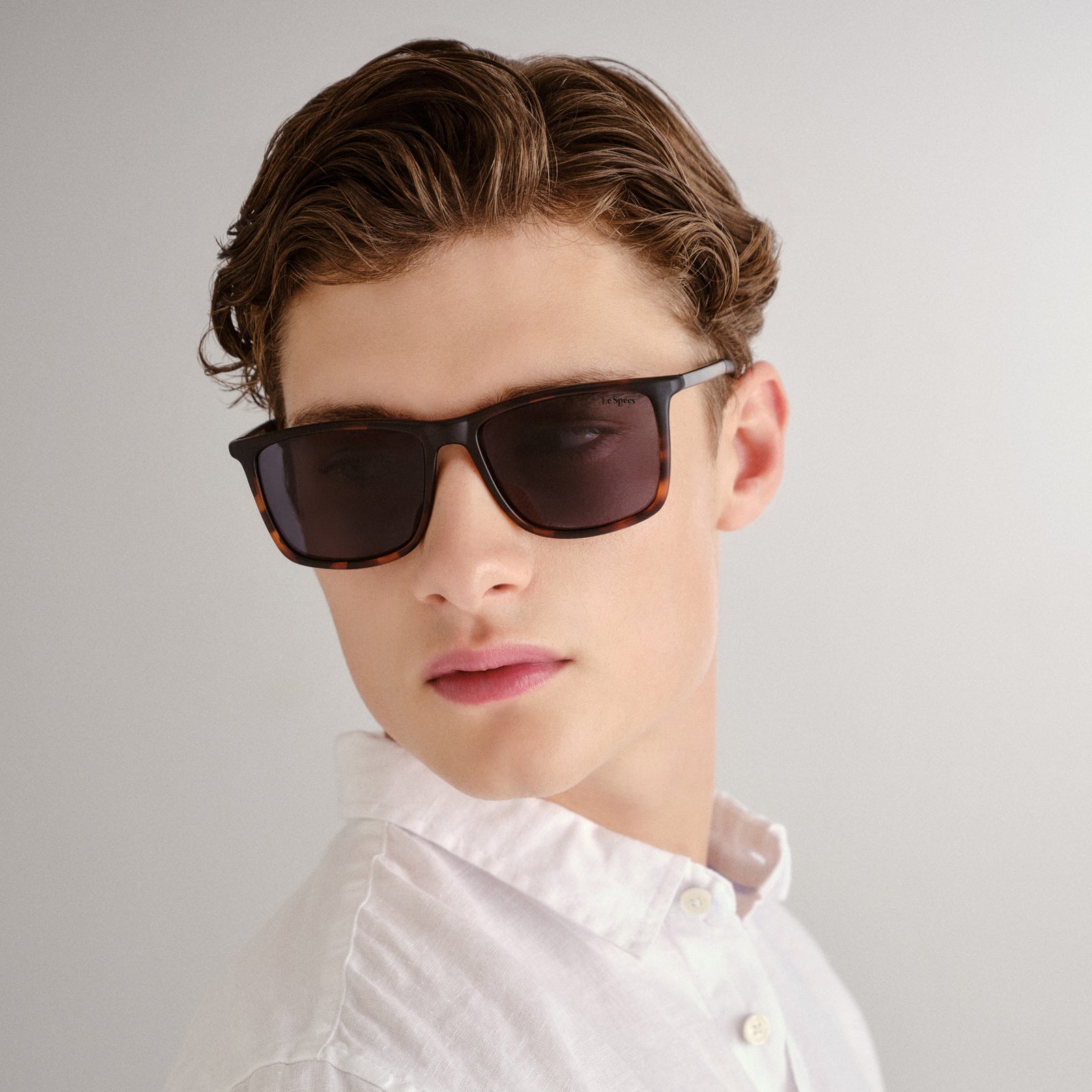 Tweedledum Matte Tort Matte Black Male D-Frame Sunglasses | Le Specs