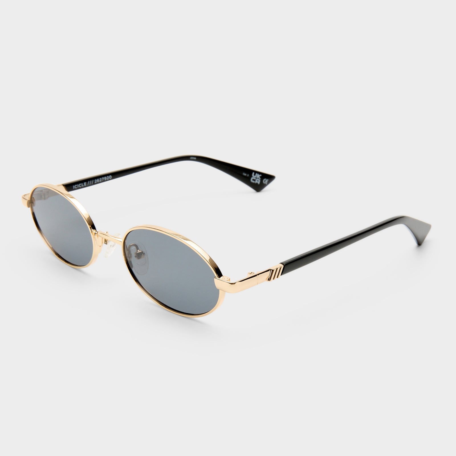 Icicle Bright Gold Uni-Sex Oval Sunglasses | Le Specs