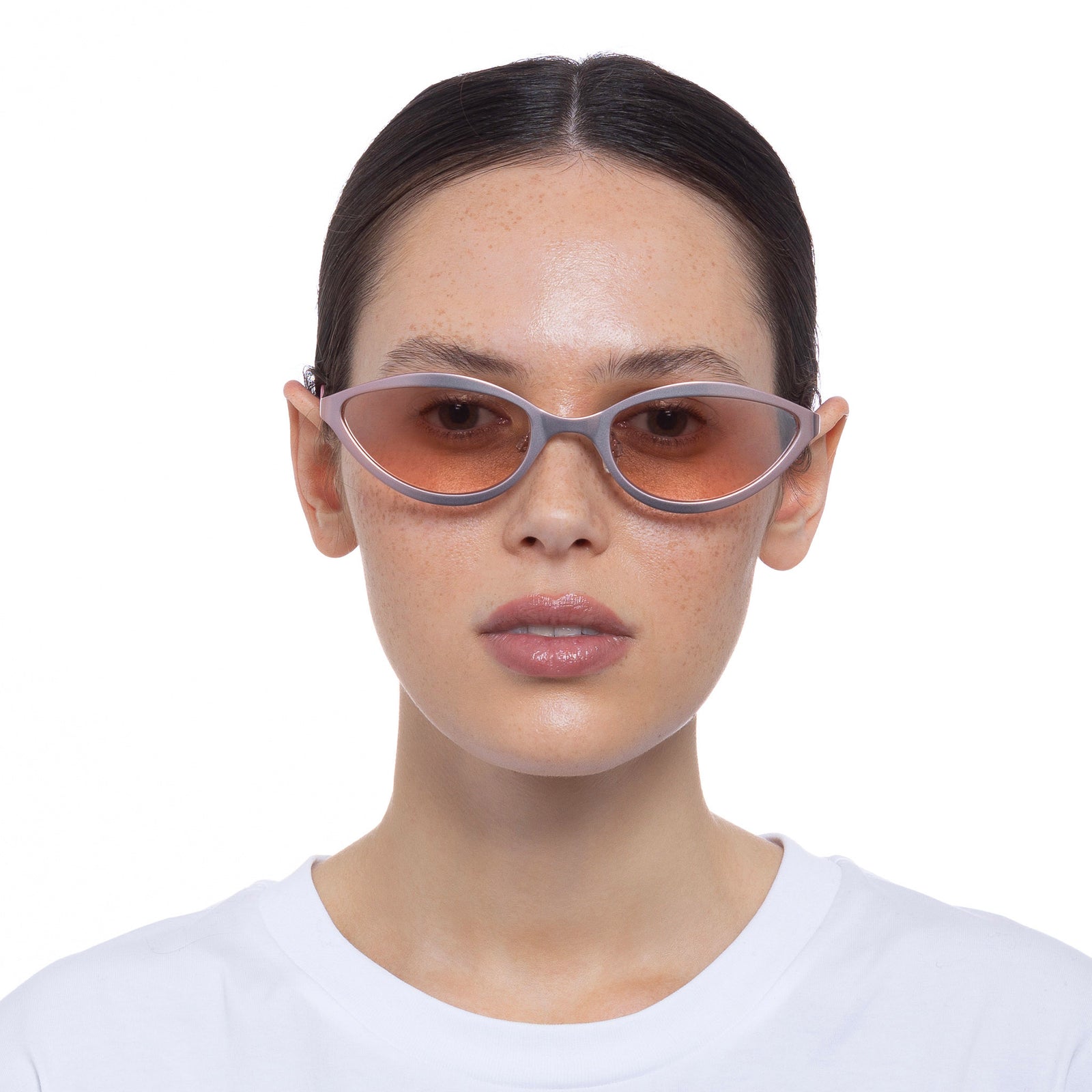 Glitch Satin Rose Female Cat-Eye Sunglasses | Le Specs