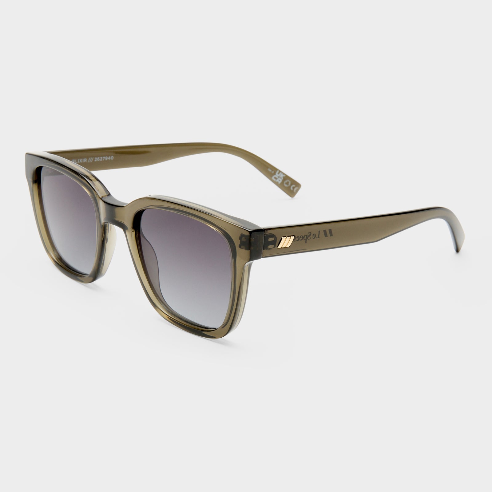 Elixir Khaki Female Square Sunglasses | Le Specs