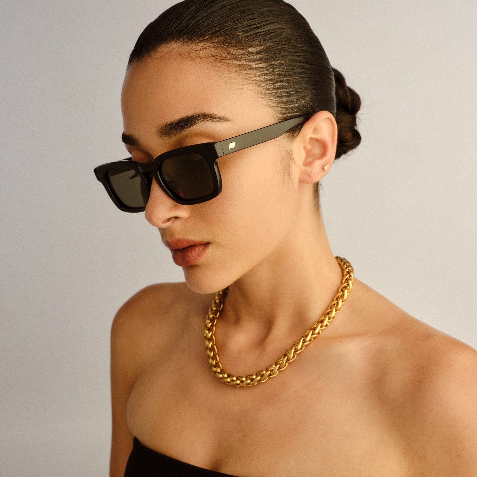 Iceberg + Black Uni-Sex Square Sunglasses | Le Specs