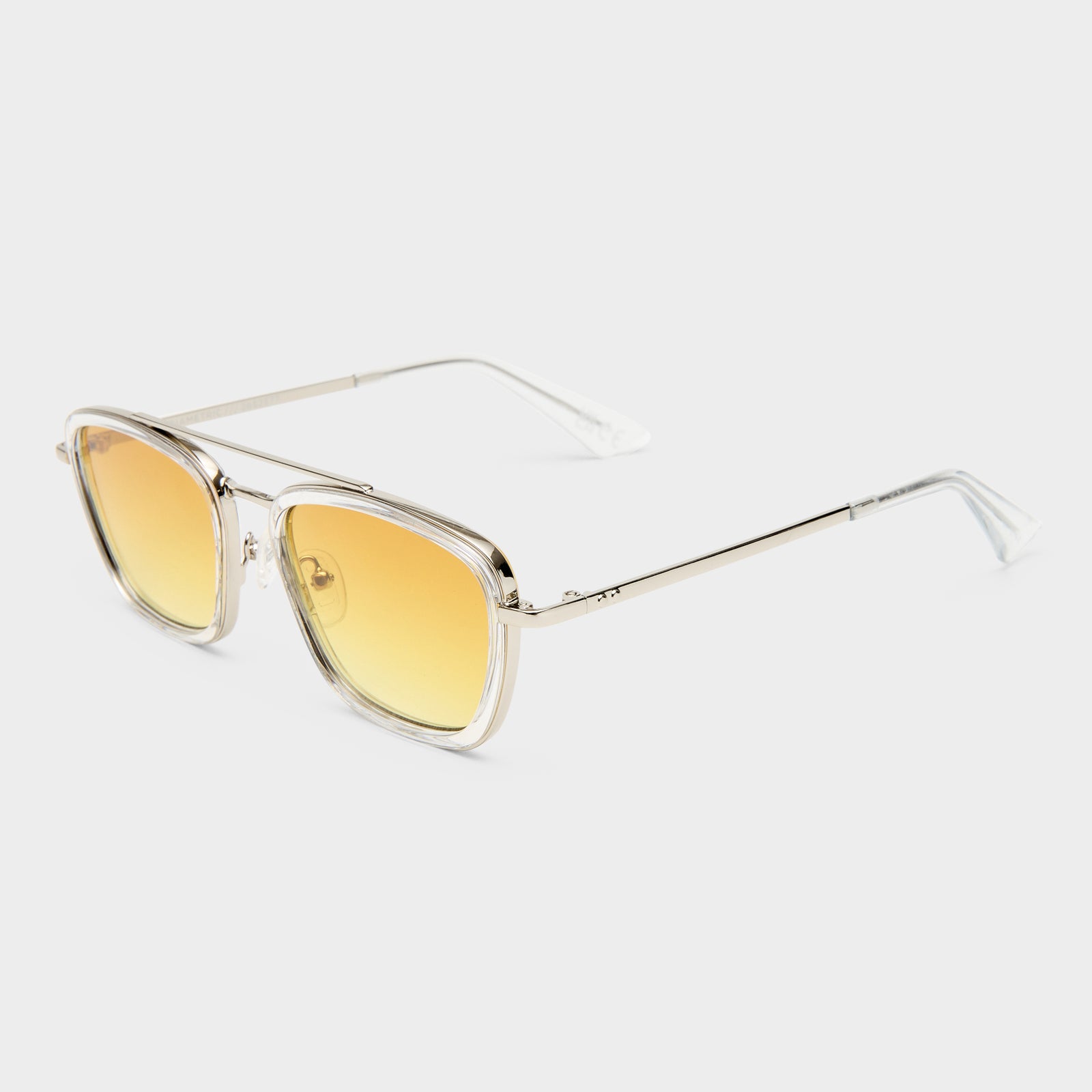 Dimetrici Diametric Silver Crystal Clear Uni-Sex Aviator Sunglasses | Le Specs