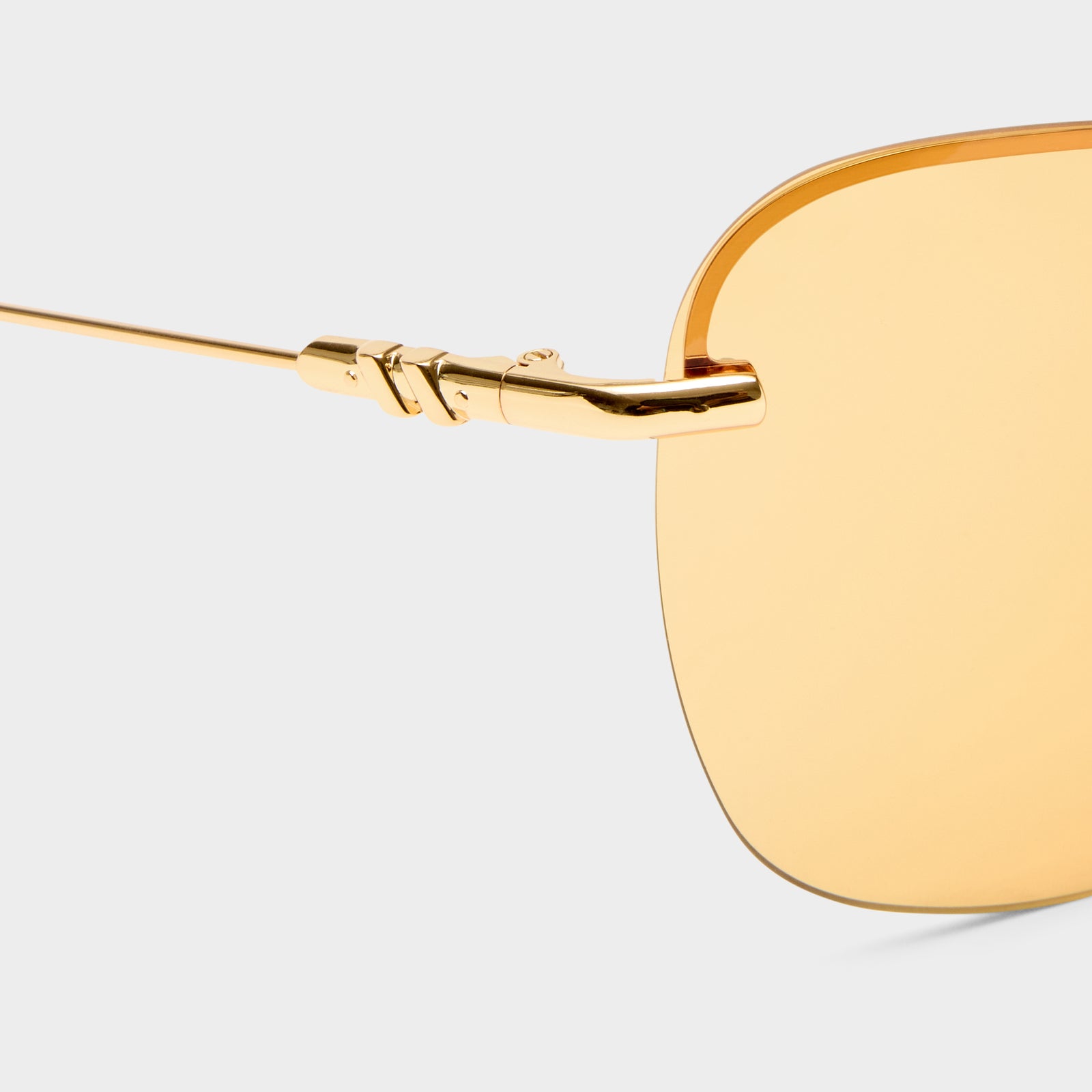 Satine Shiny Gold Female Shield Sunglasses | Le Specs