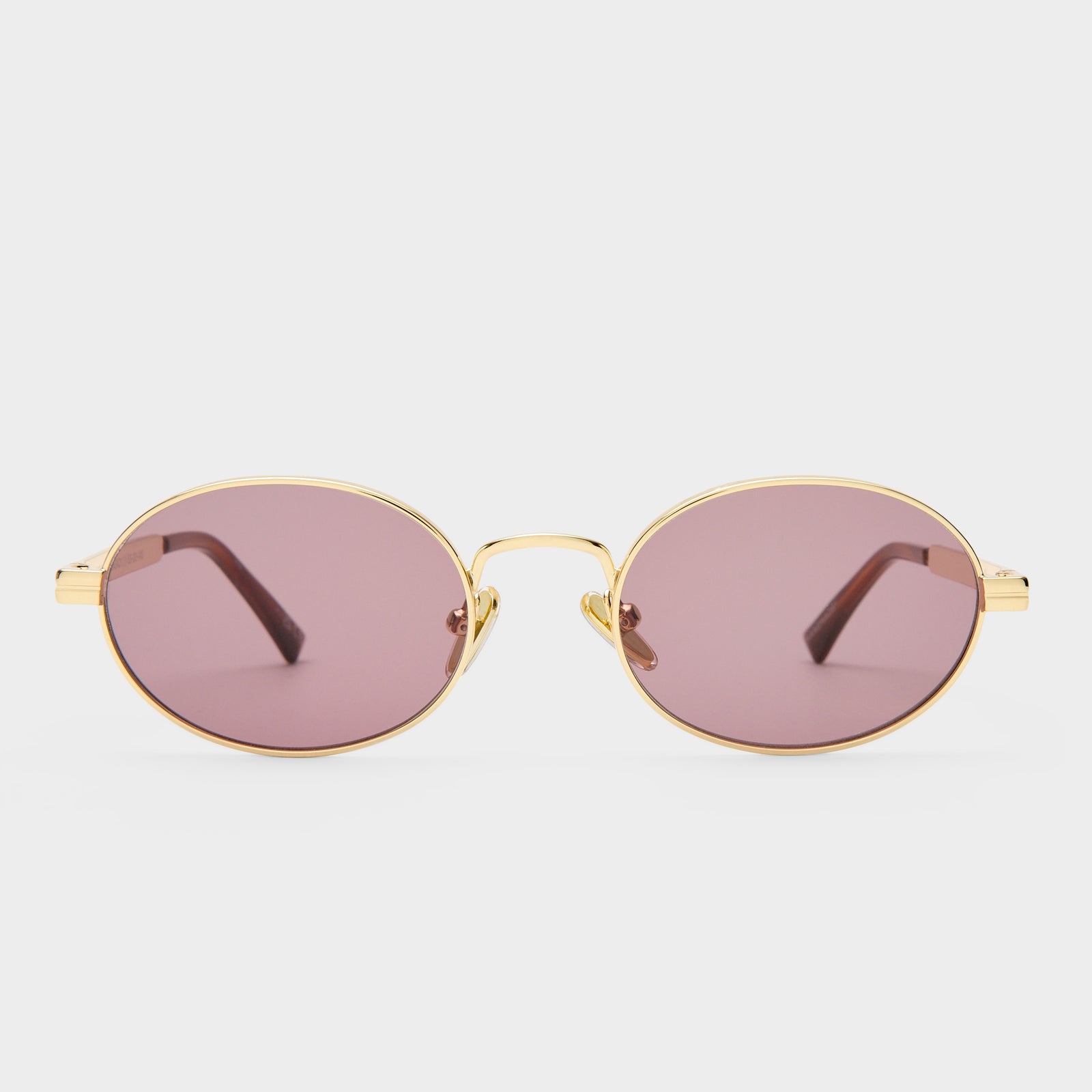 Side Bar Gold Uni-Sex Round Sunglasses | Le Specs