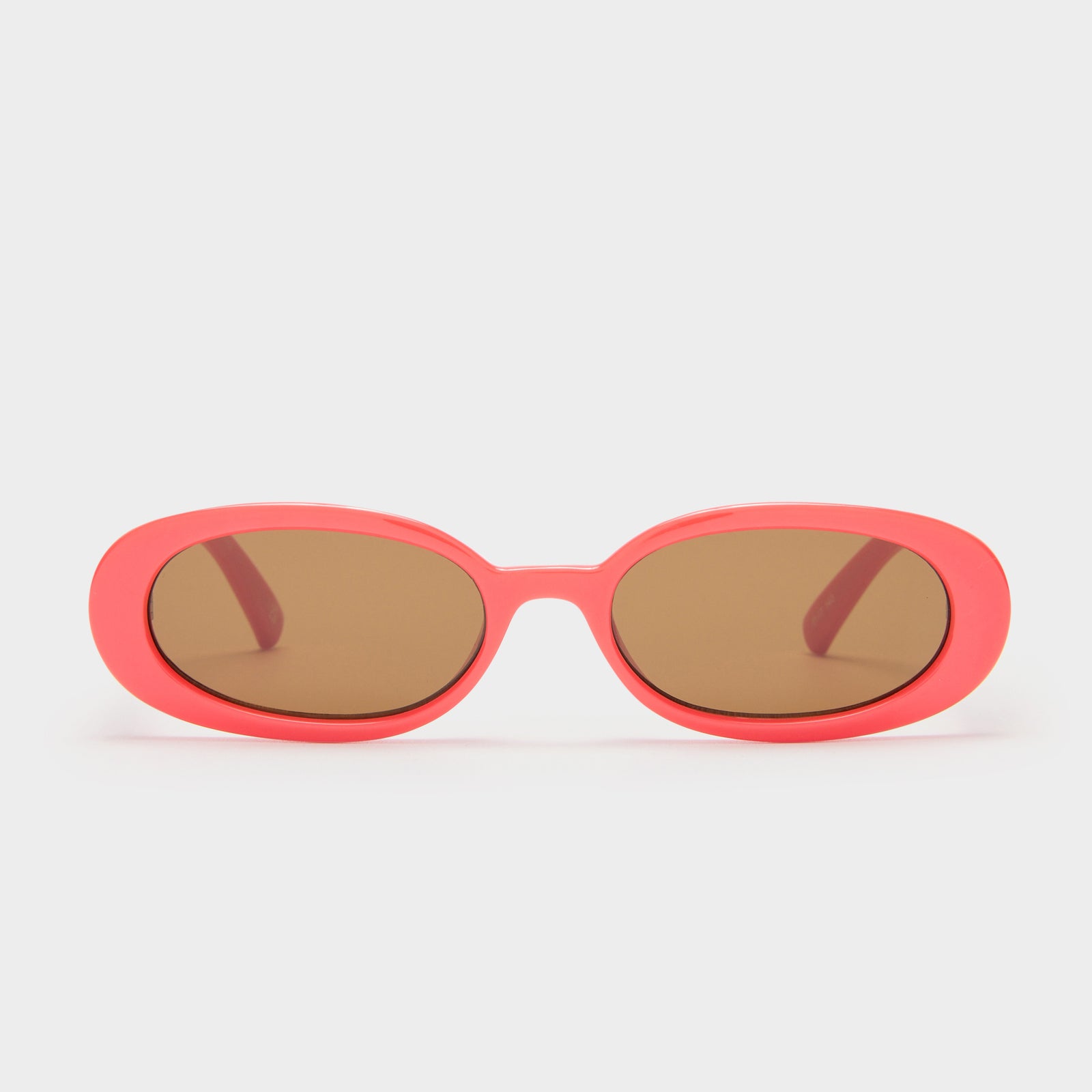 Outta Love Electric Orange Female Oval Sunglasses | Le Specs