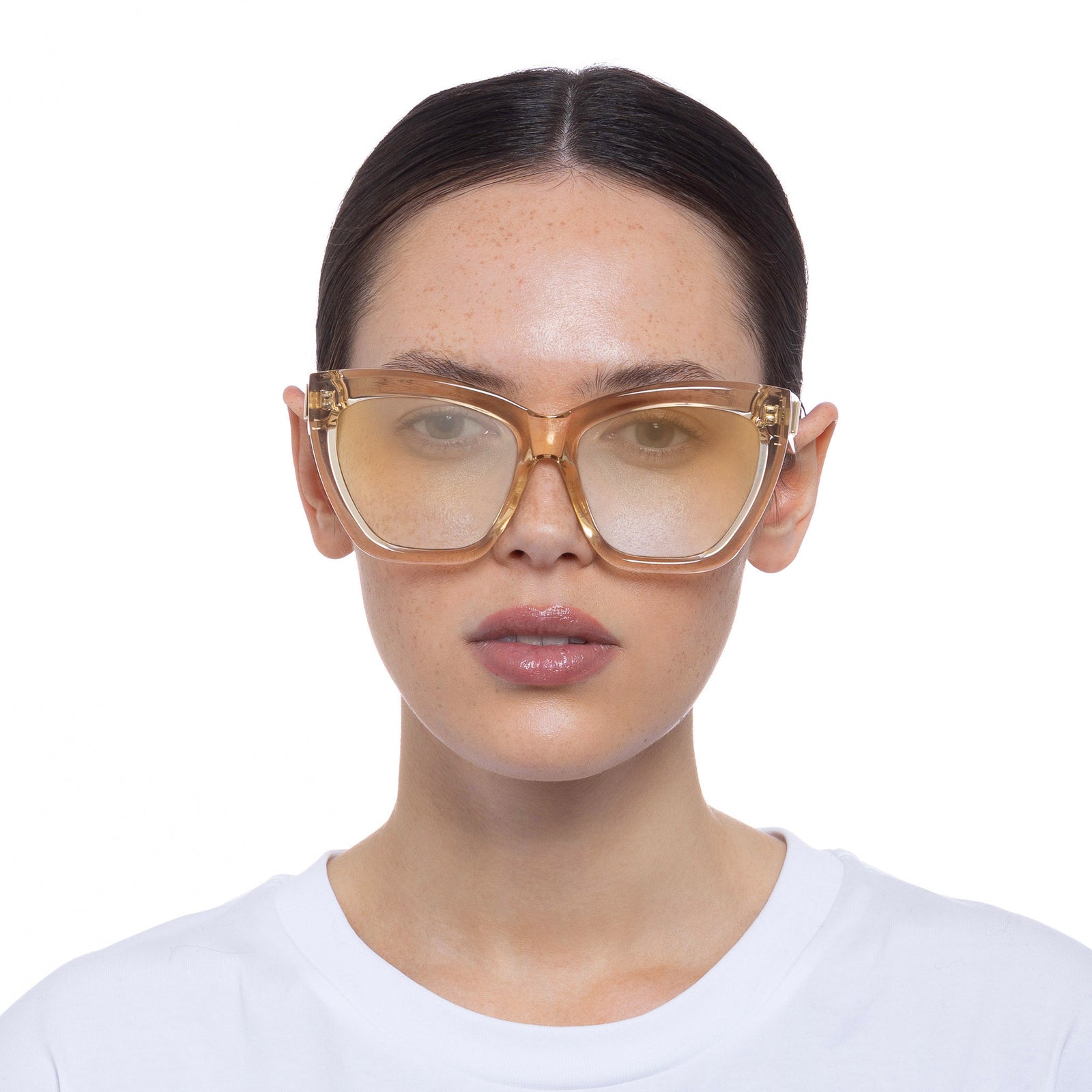 Vamos Champagne Female Cat-Eye Sunglasses | Le Specs
