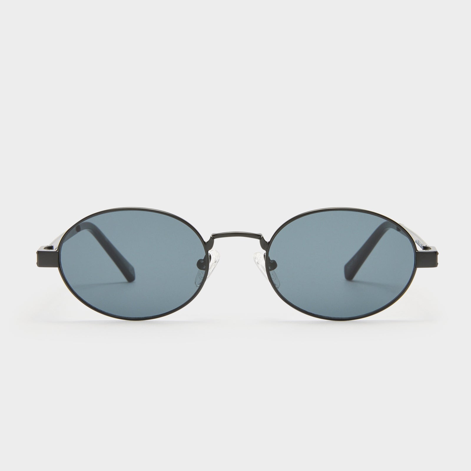 Poseidon Deux Matte Black Uni-Sex Oval Sunglasses | Le Specs