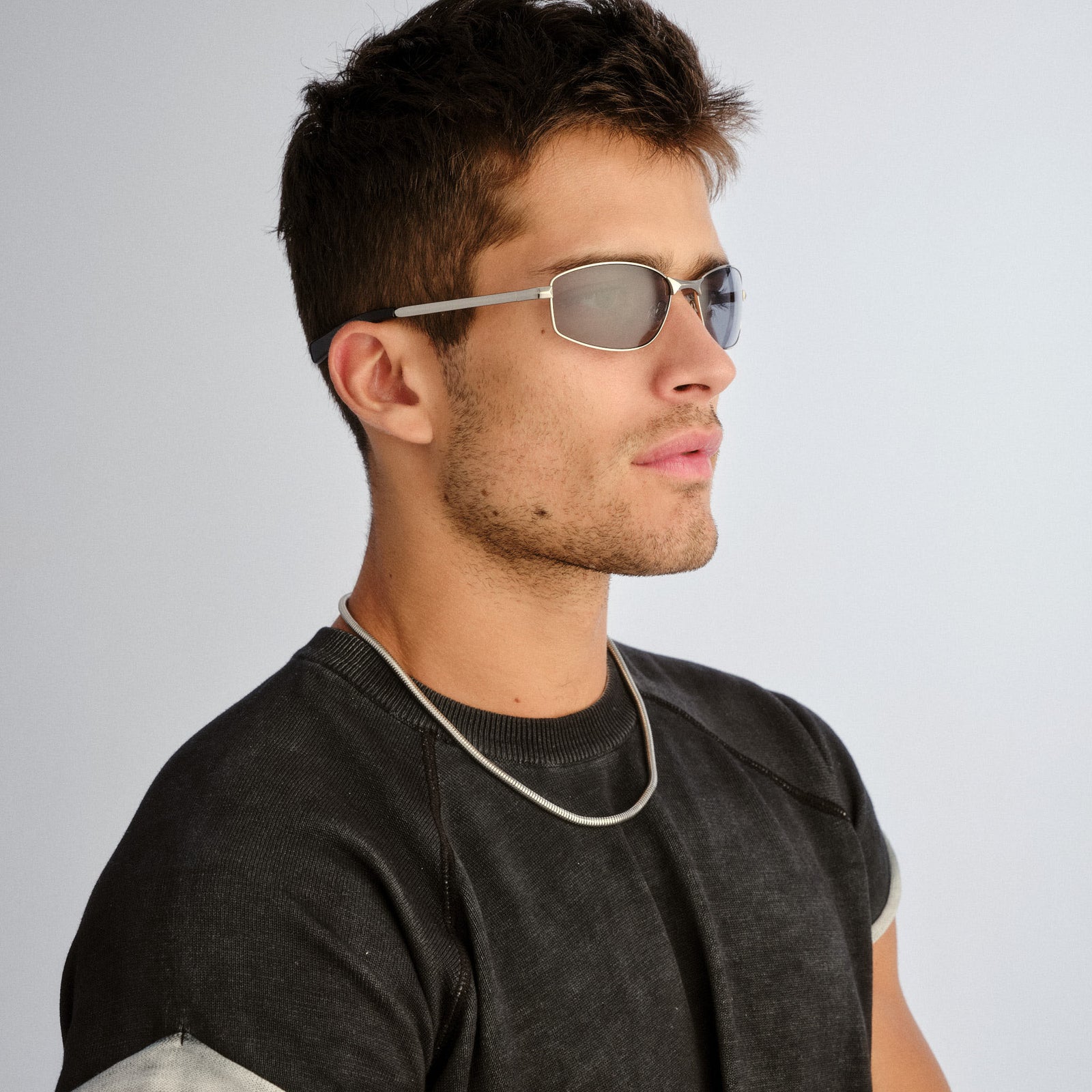 Star Beam Silver Uni-Sex Wrap Sunglasses | Le Specs