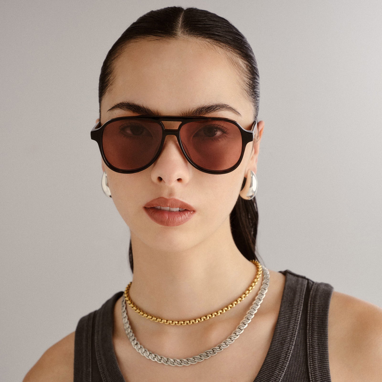 Magnanimous Dark Tort Uni-Sex Aviator Sunglasses | Le Specs
