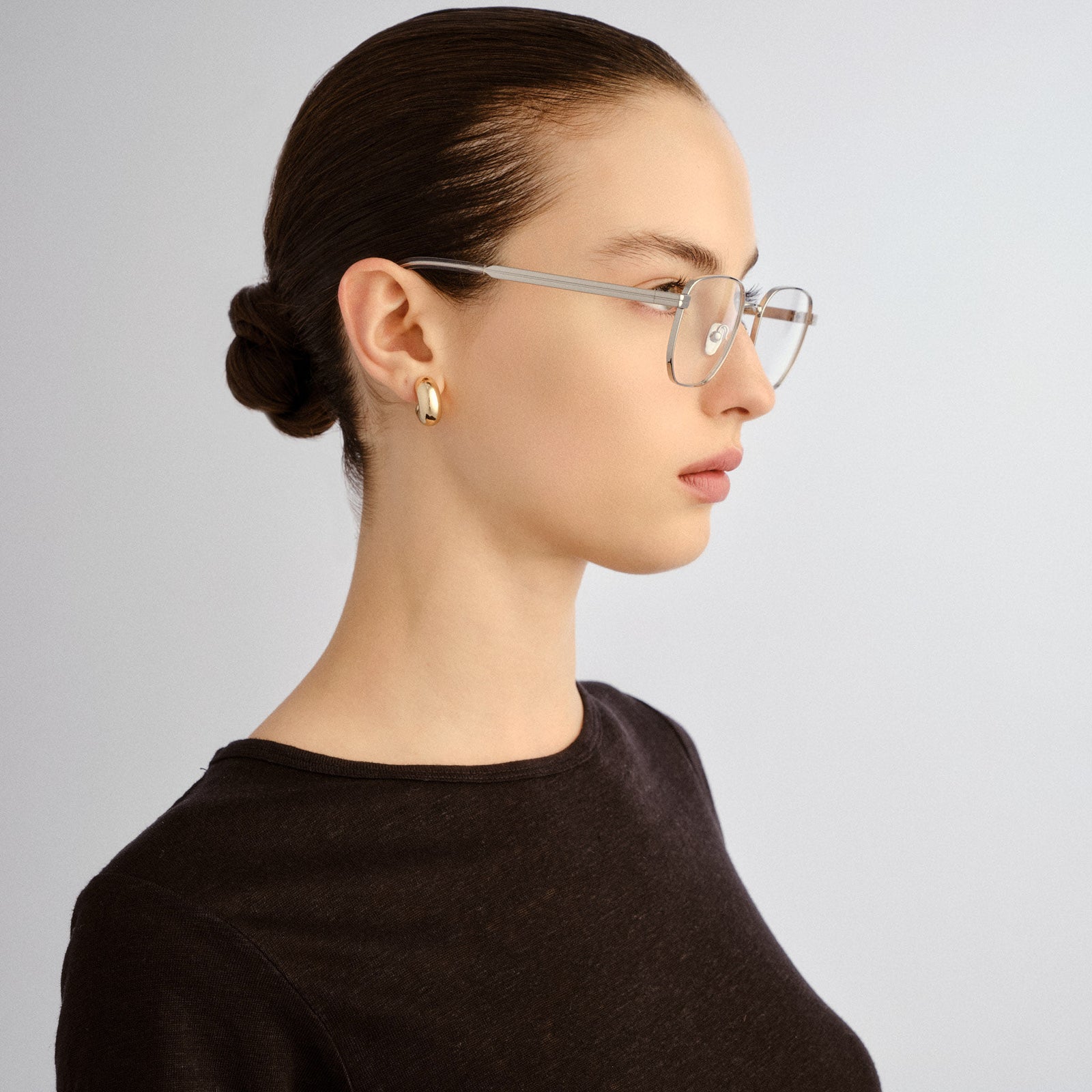 Hard Copy Silver Uni-Sex Square Optical Frames | Le Specs