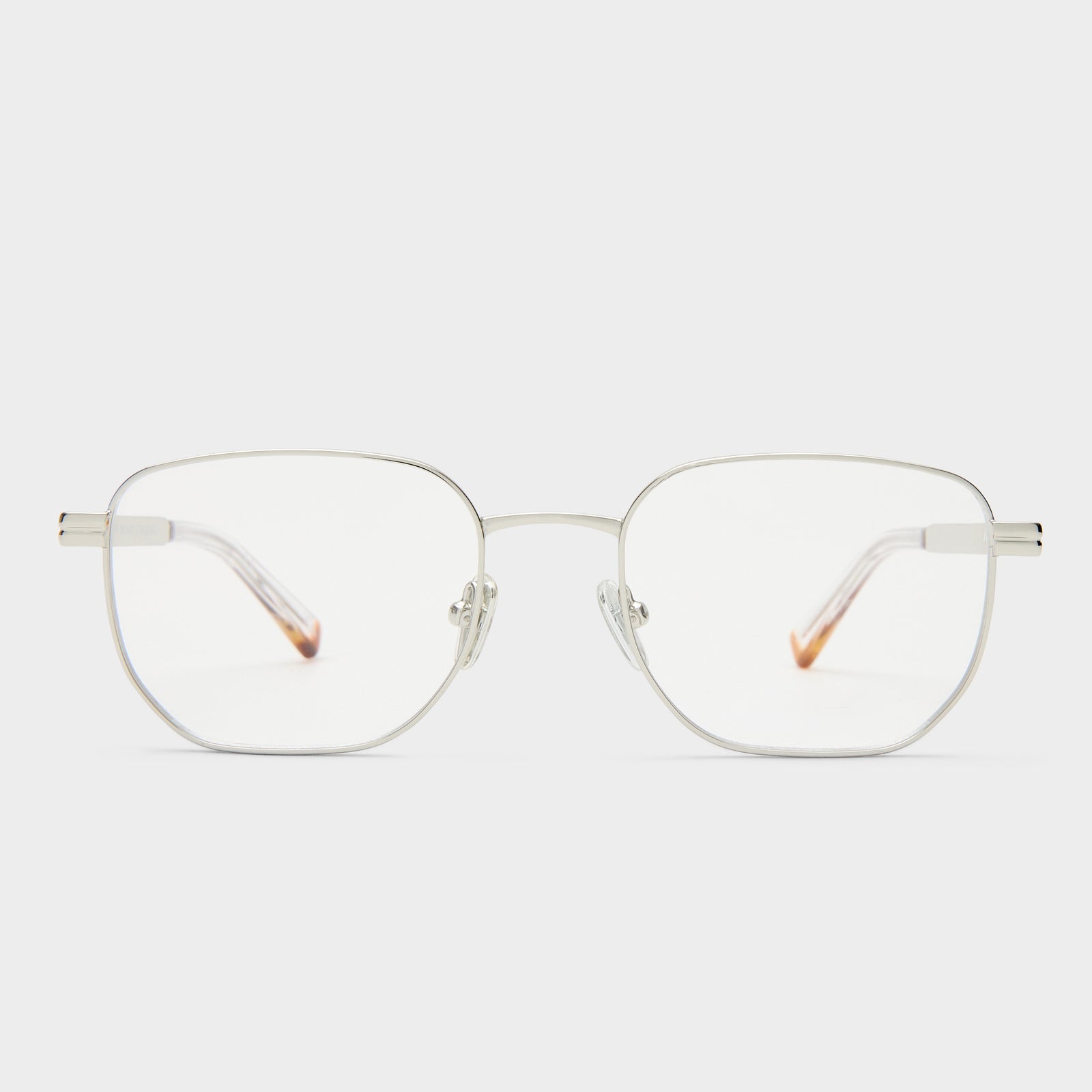 Hard Copy Silver Uni-Sex Square Optical Frames | Le Specs