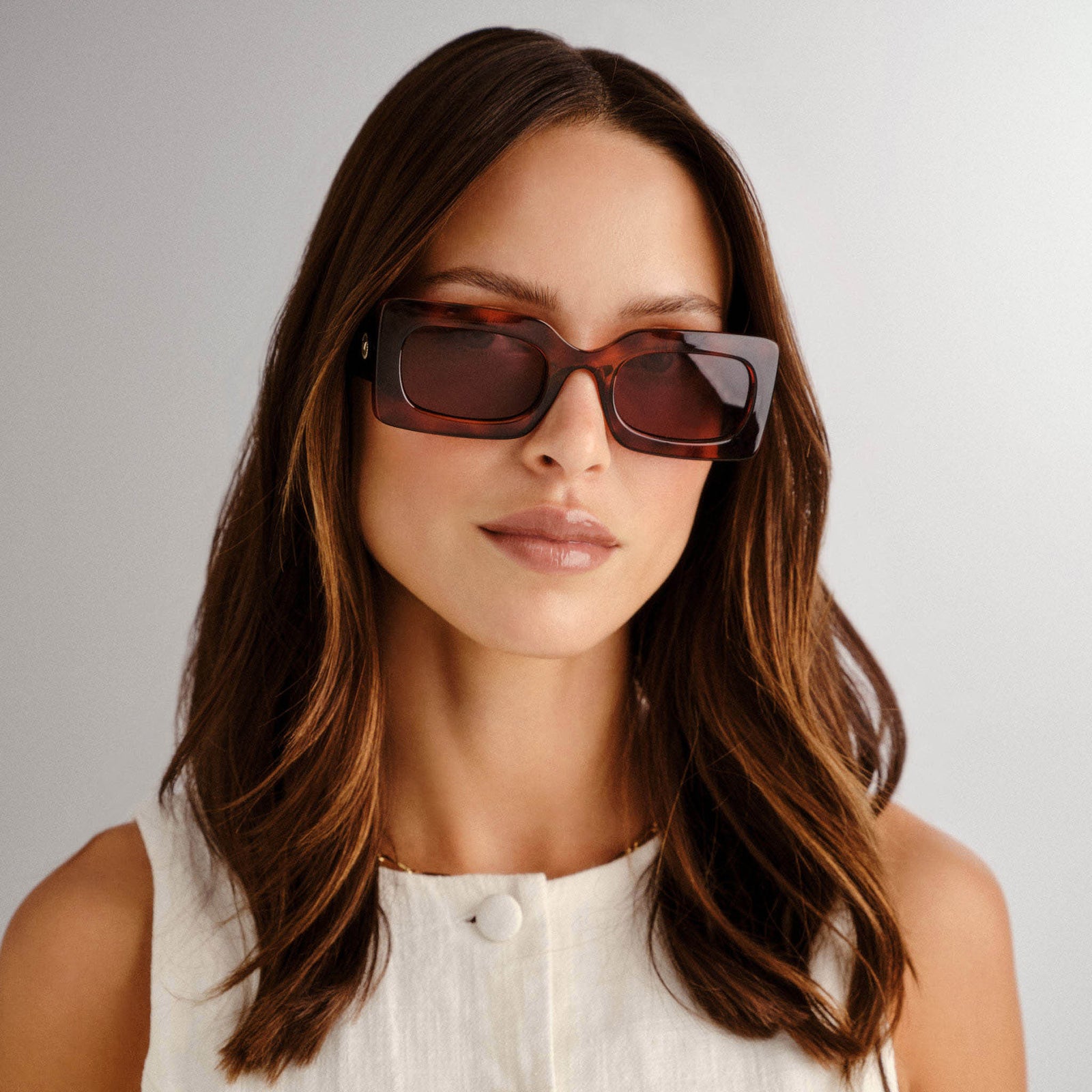 Oh Damn Toffee Tort Female Rectangle Sunglasses | Le Specs