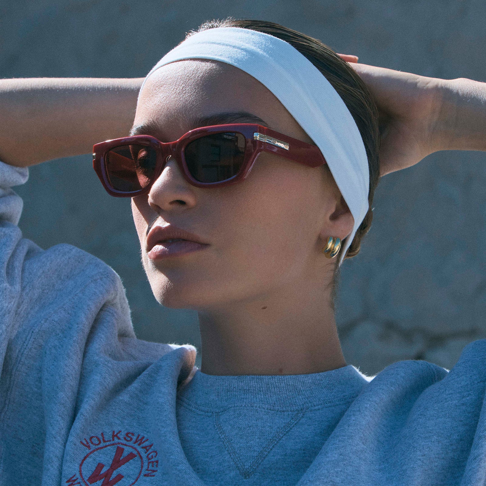 Cubito + Burgundy Uni-Sex D-Frame Sunglasses | Le Specs