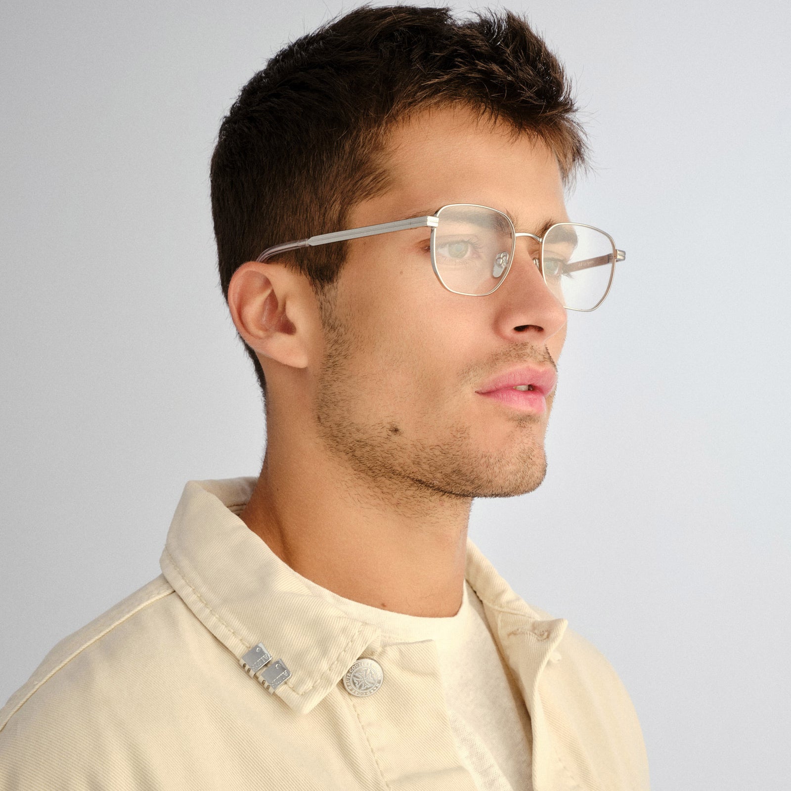 Hard Copy Silver Uni-Sex Square Optical Frames | Le Specs