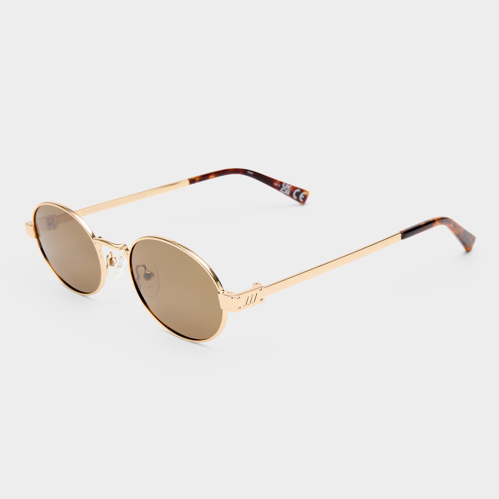 Poseidon Deux Gold Uni-Sex Oval Sunglasses | Le Specs