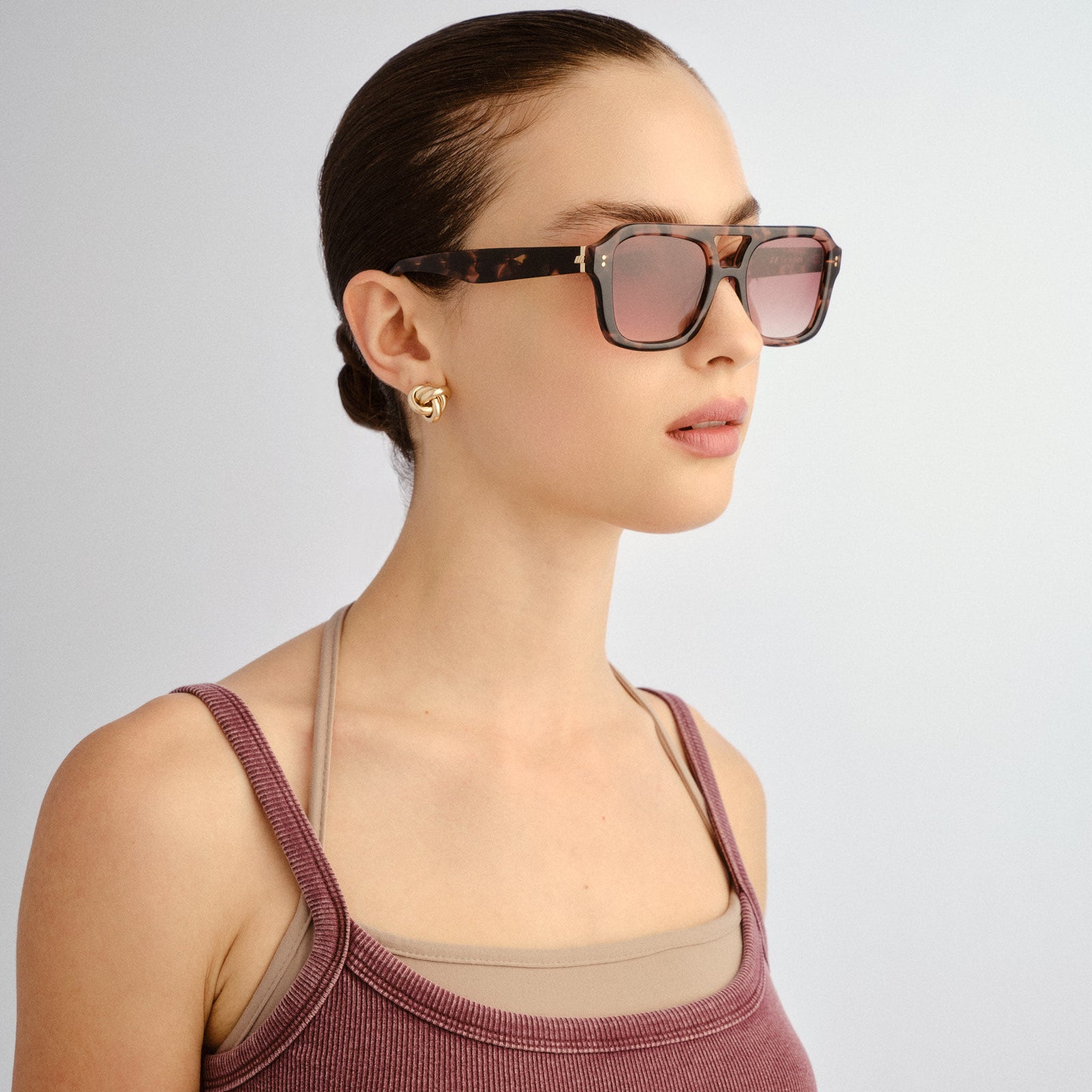Subtext Orchid Tort Uni-Sex Aviator Sunglasses | Le Specs