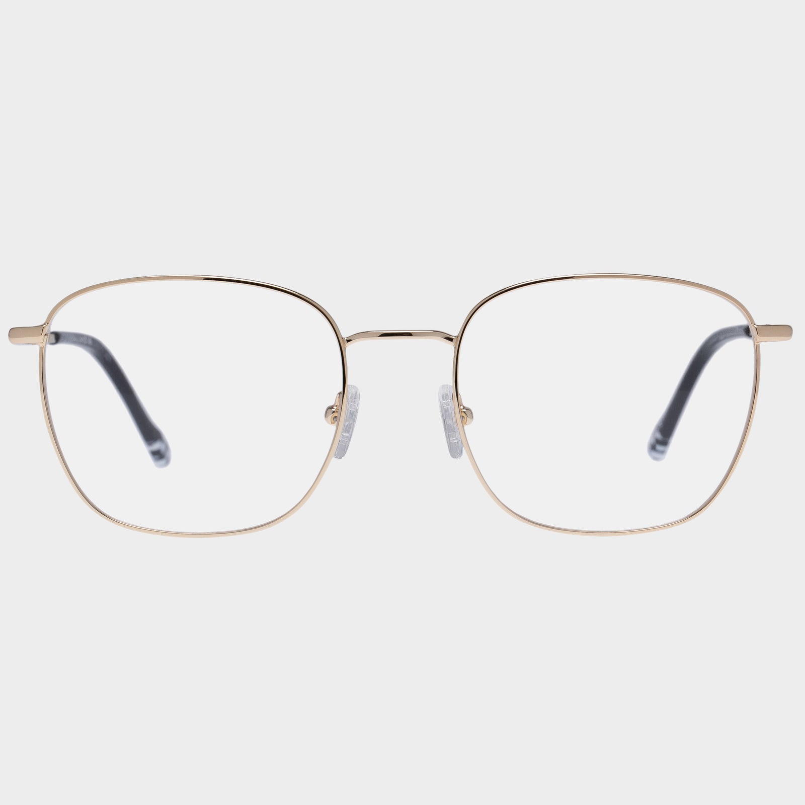 Tempus Bright Gold Uni-Sex Square Optical Frames | Le Specs