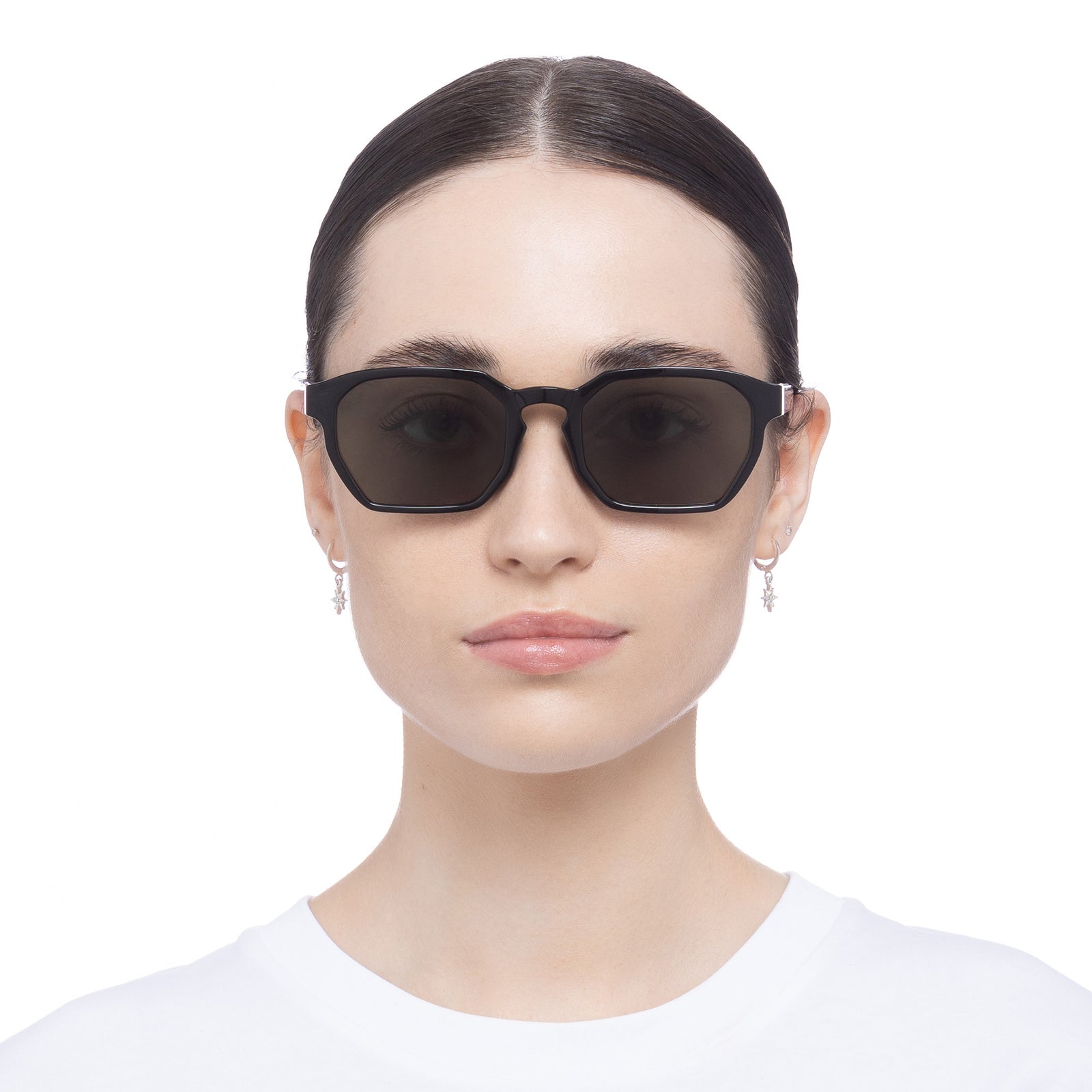 Deception Black Uni-Sex Octagon Sunglasses | Le Specs