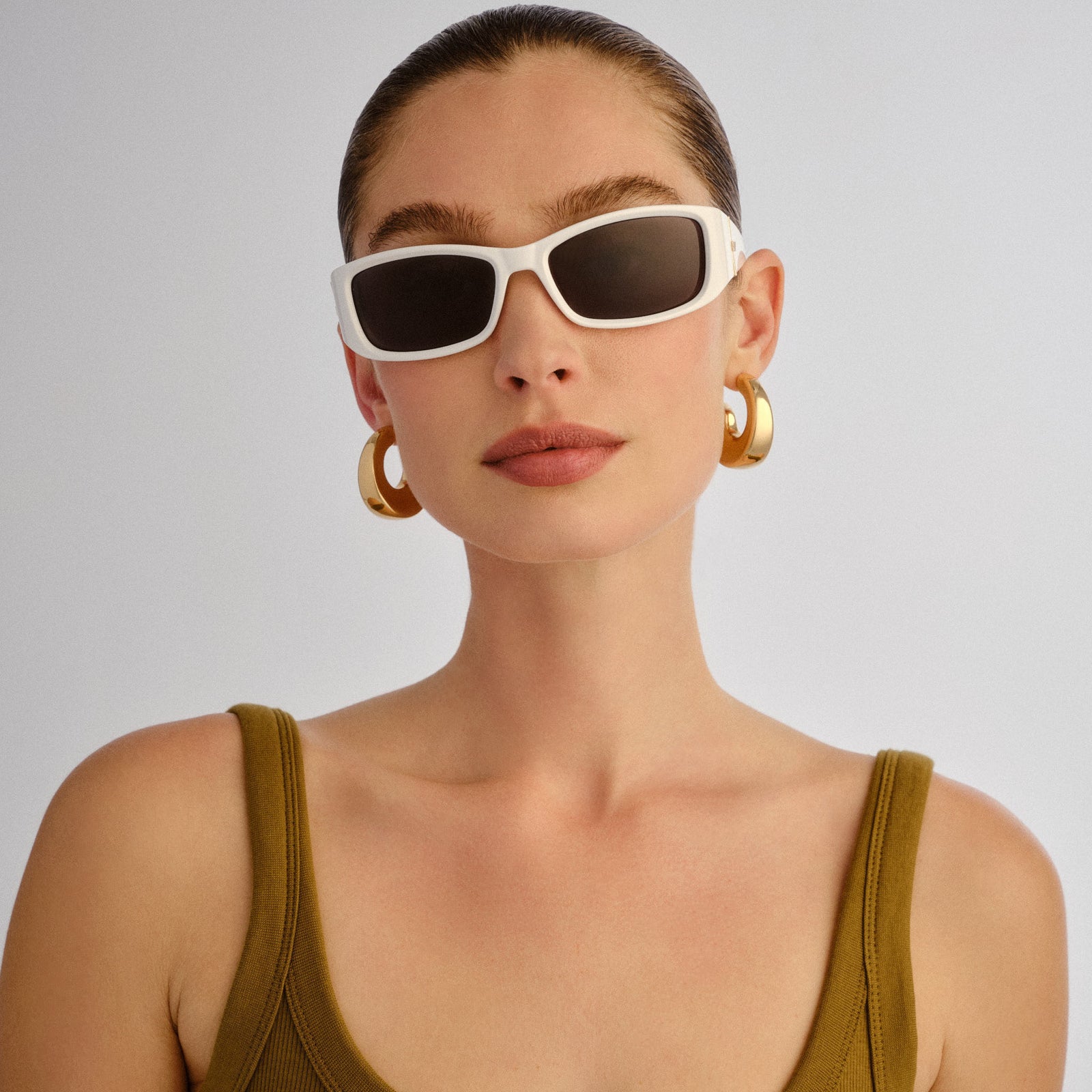 Du Jour Optic White Uni-Sex Wrap Sunglasses | Le Specs
