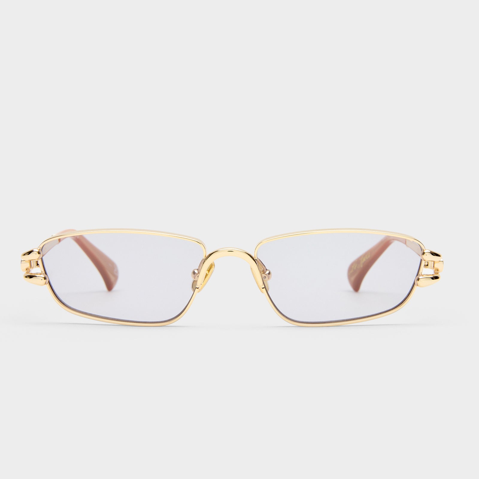 Numero Cinco Bright Gold Female Rectangle Sunglasses | Le Specs