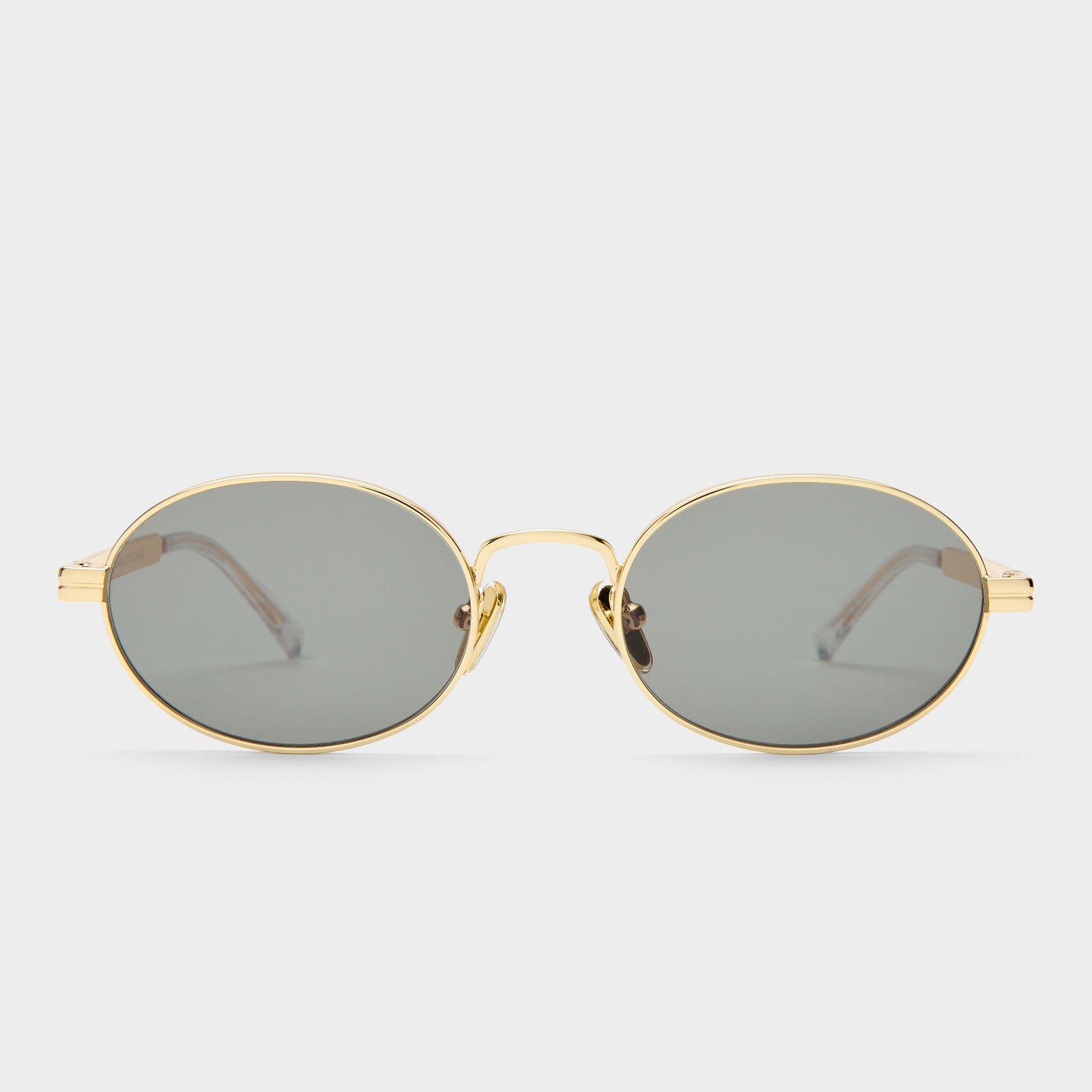 Side Bar Gold Uni-Sex Round Sunglasses | Le Specs
