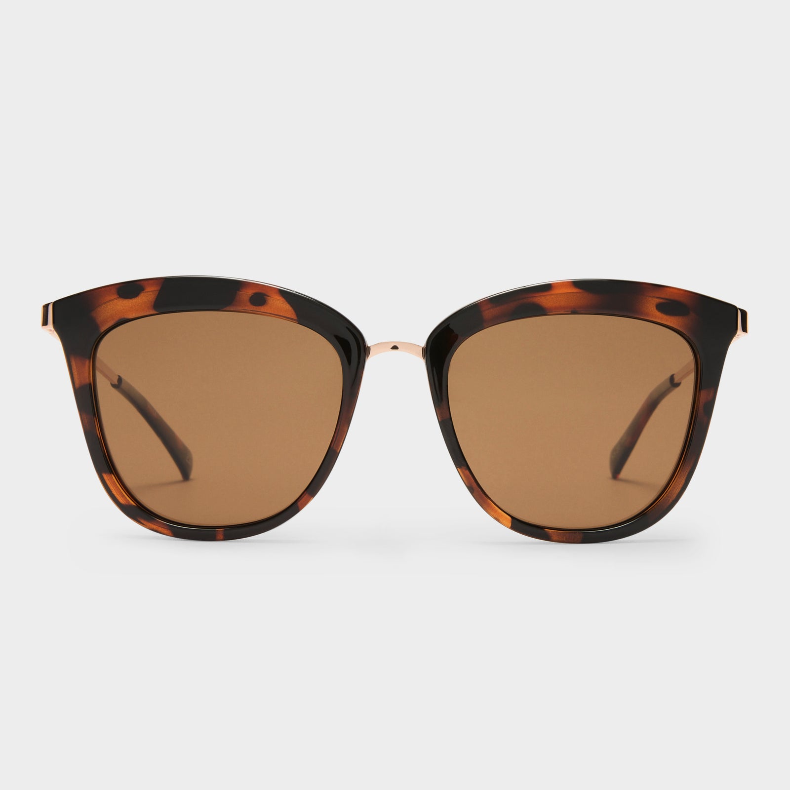Caliente Tort Rose Gold Female Cat-Eye Sunglasses | Le Specs