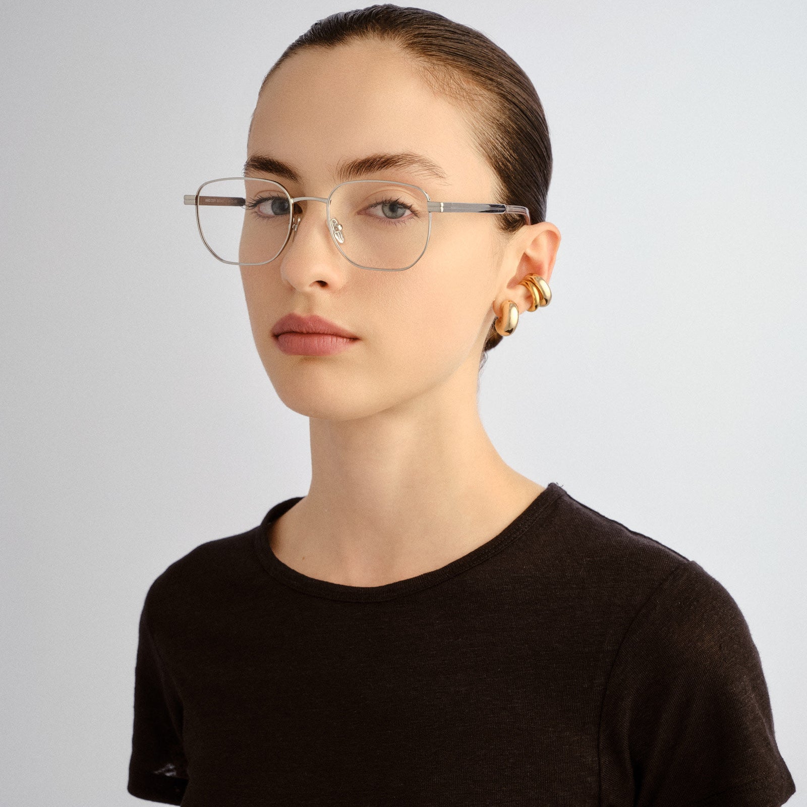 Hard Copy Silver Uni-Sex Square Optical Frames | Le Specs