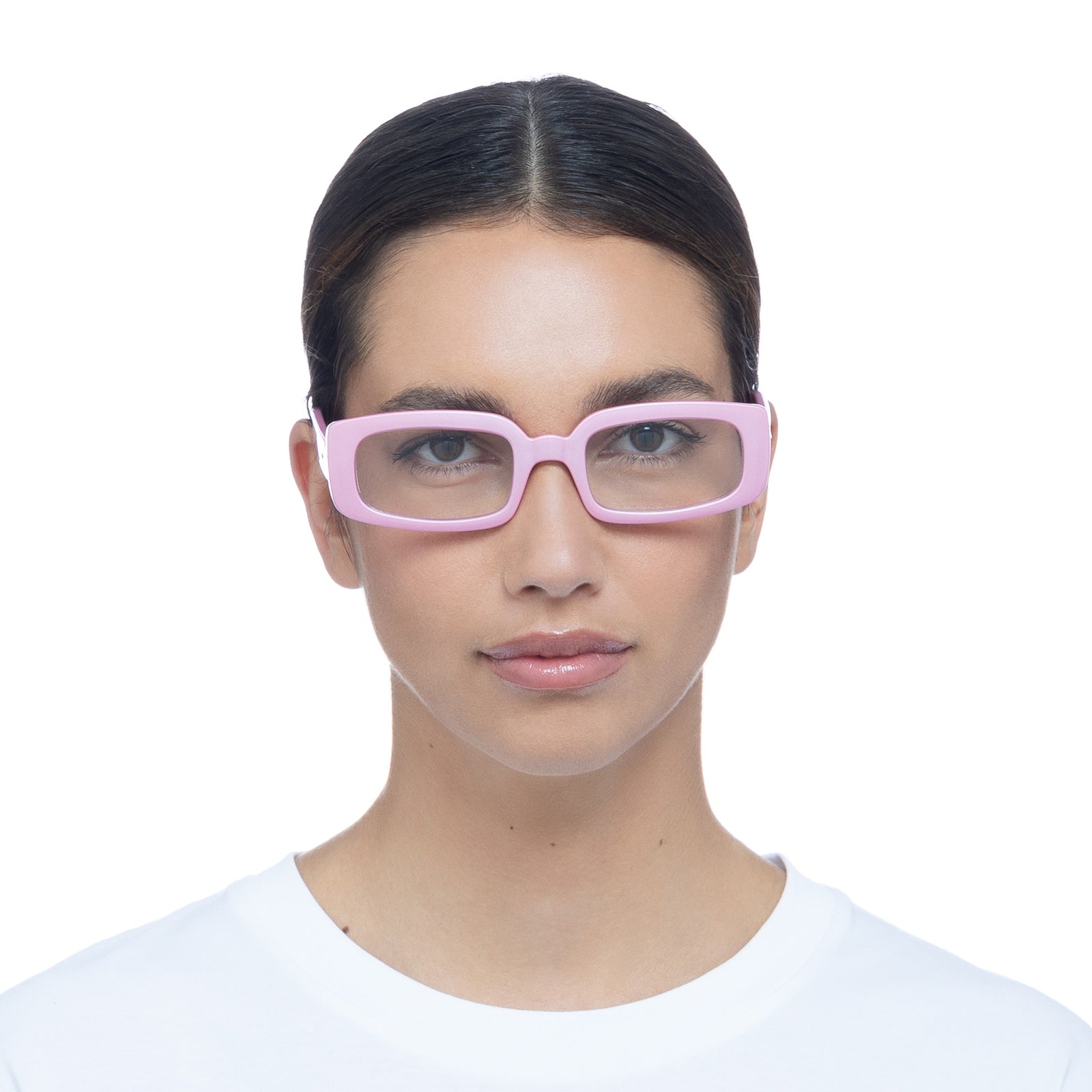 Dynamite Metallic Pink Uni-Sex Rectangle Sunglasses | Le Specs