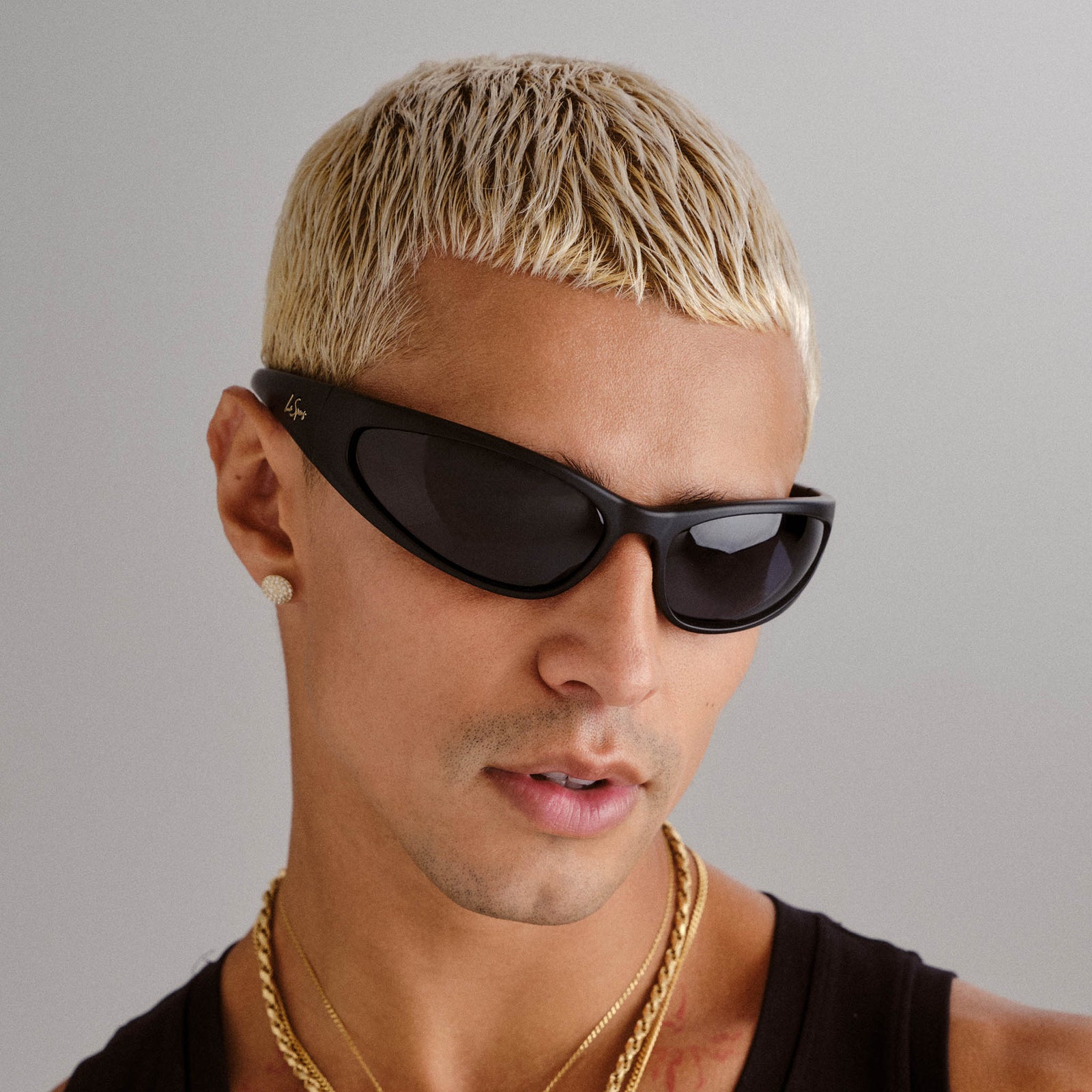 Phishing Matte Black Uni-Sex Wrap Sunglasses | Le Specs