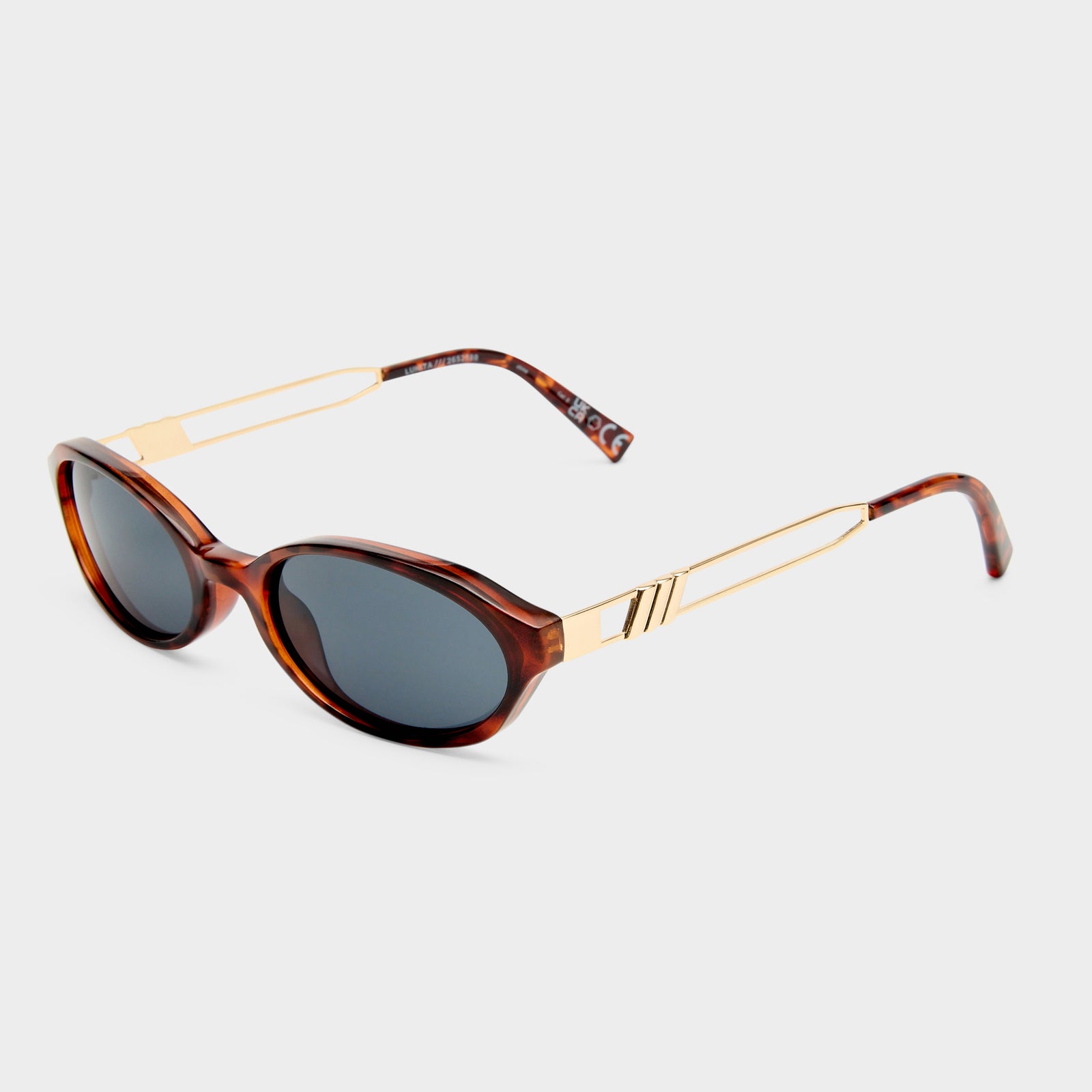 Lunita Dark Tort Female Oval Sunglasses | Le Specs