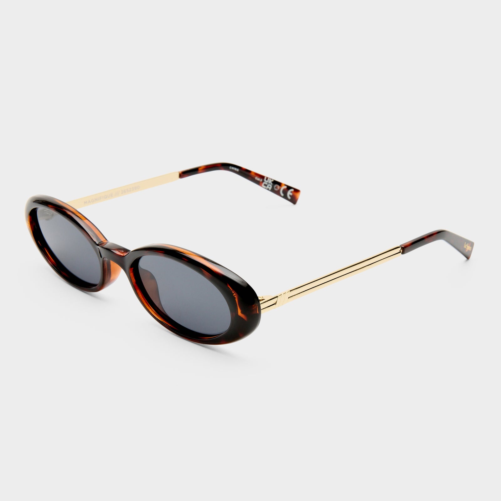 Magnifique Dark Tort Female Oval Sunglasses | Le Specs