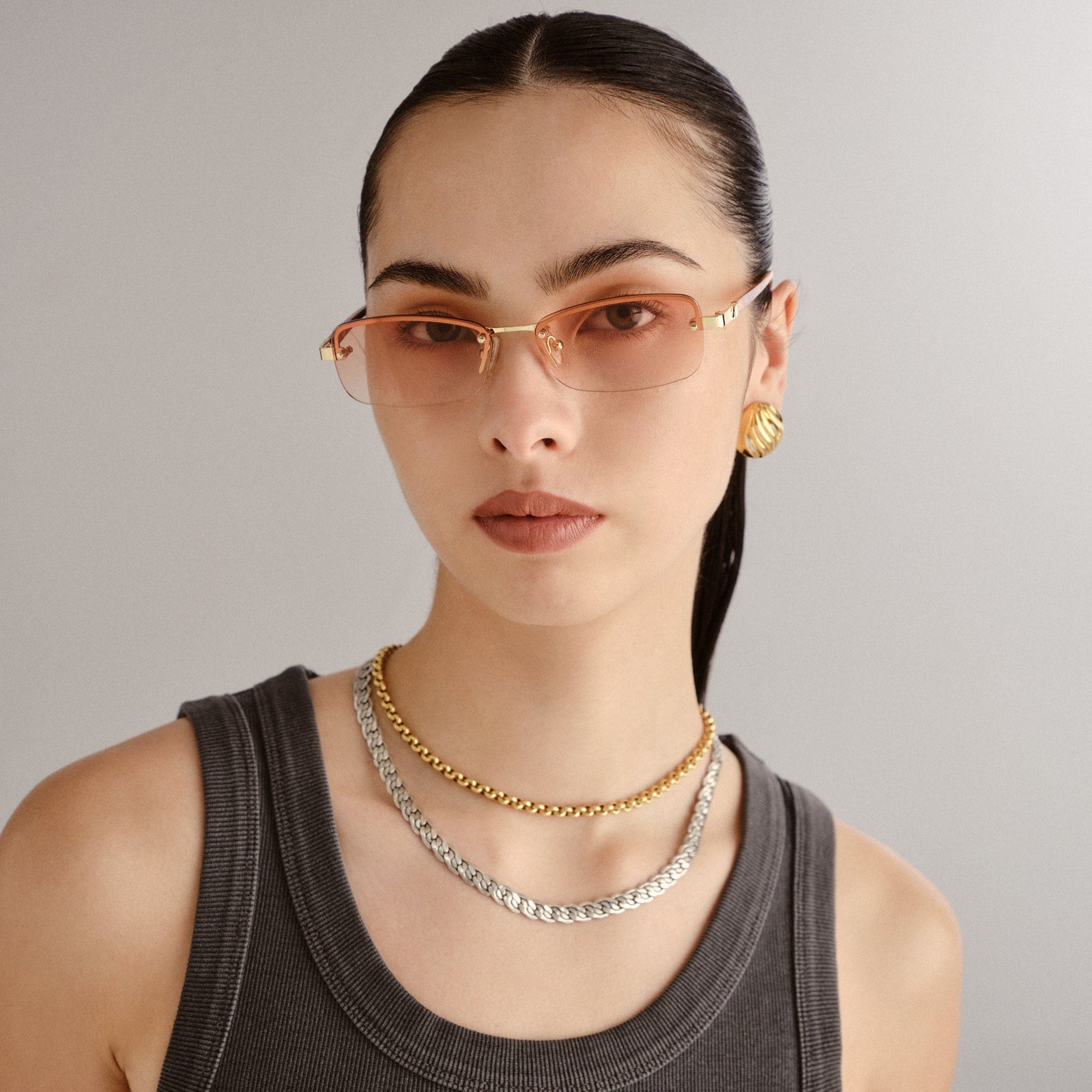 Enigmatic Gold Vintage Tort Female Rectangle Sunglasses | Le Specs