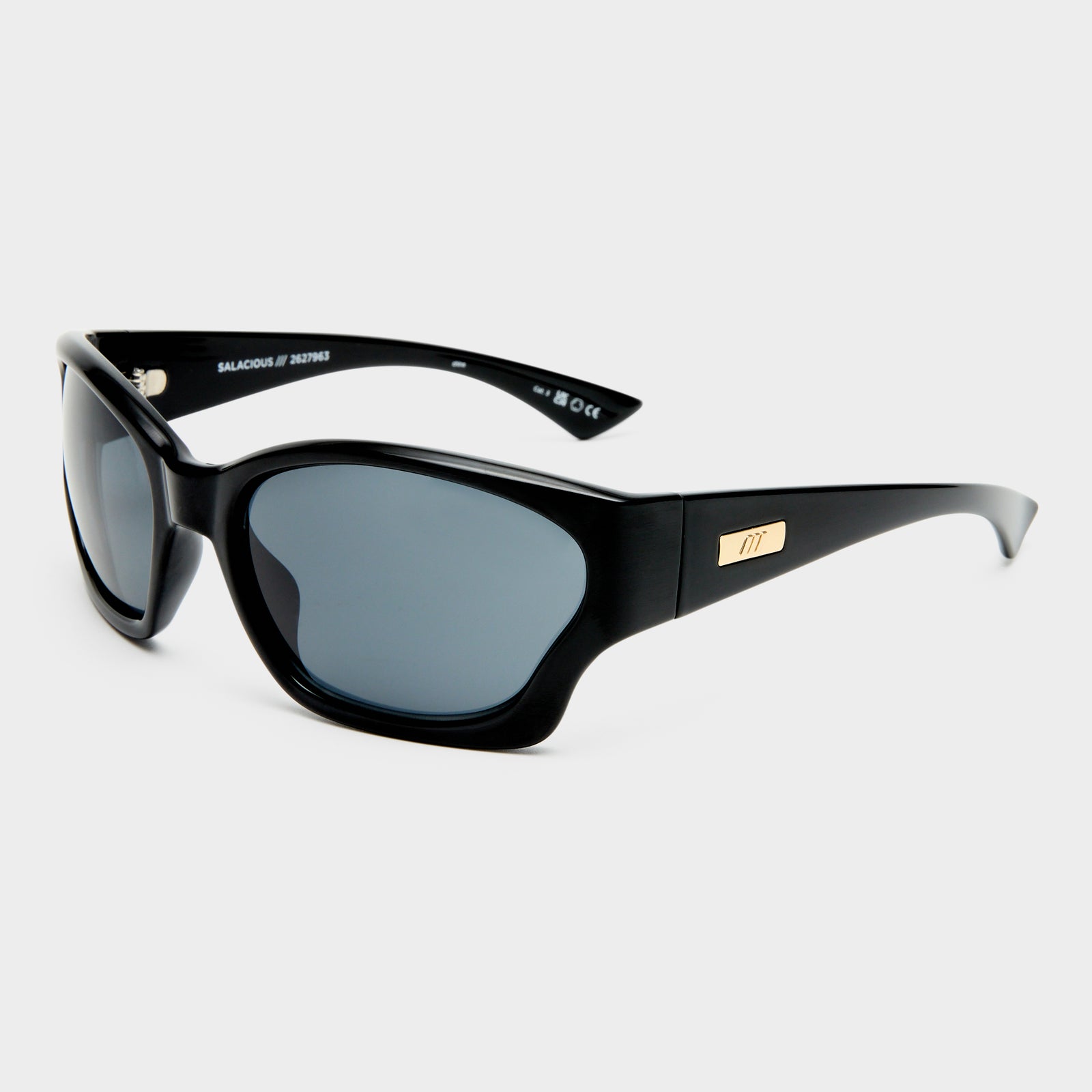 Salacious Black Uni-Sex Wrap Sunglasses | Le Specs