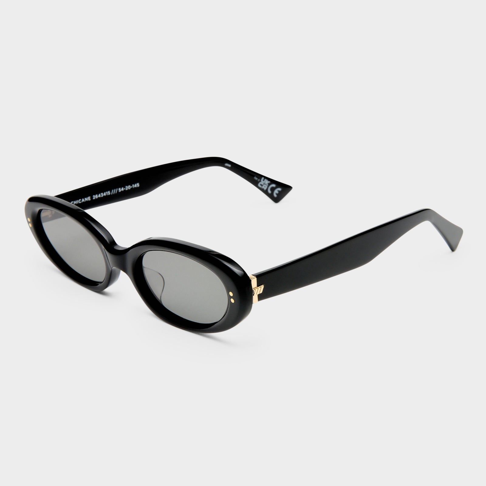 Chicane Black Female Oval Sunglasses | Le Specs