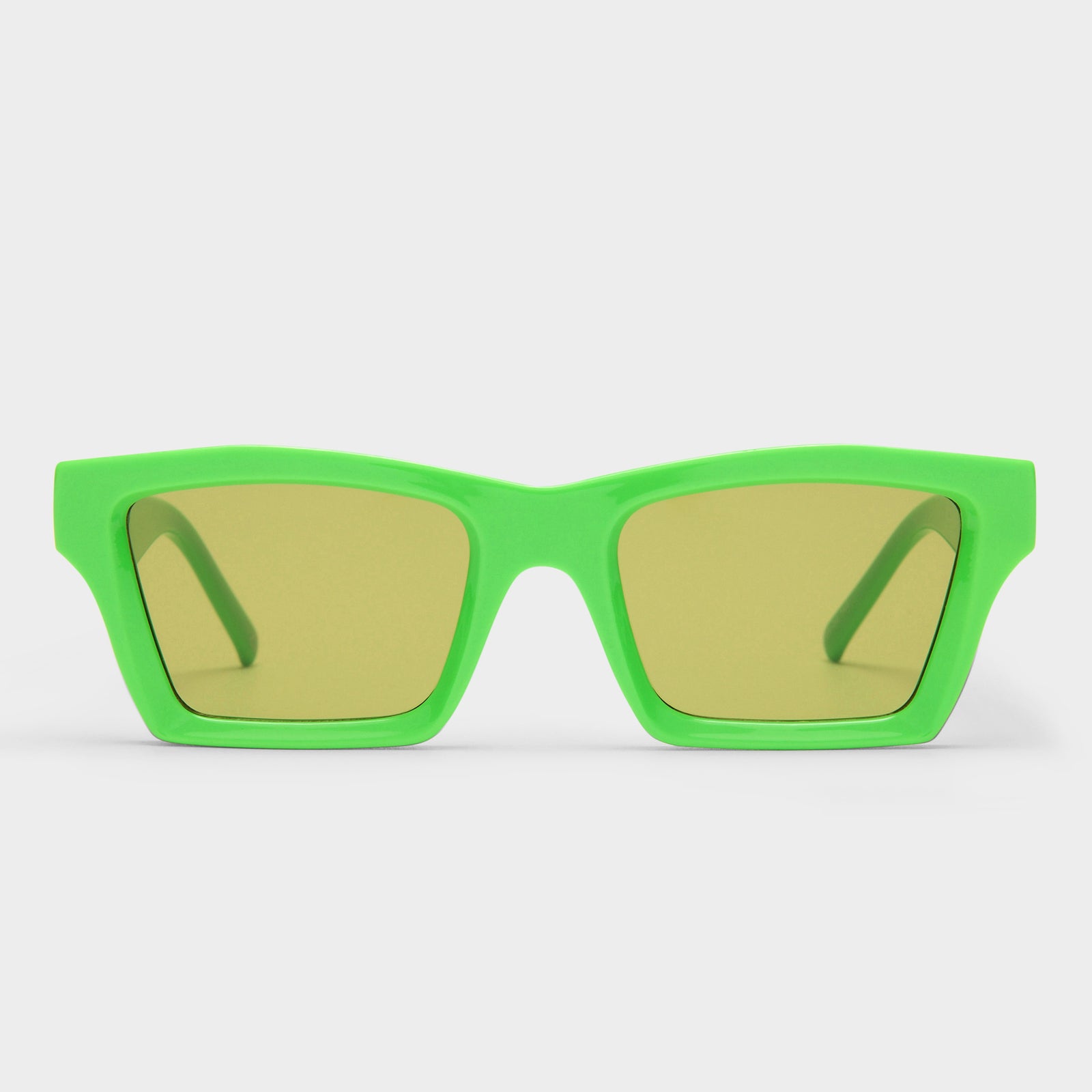 Something Hyper Green Uni Sex D Frame Sunglasses Le Specs