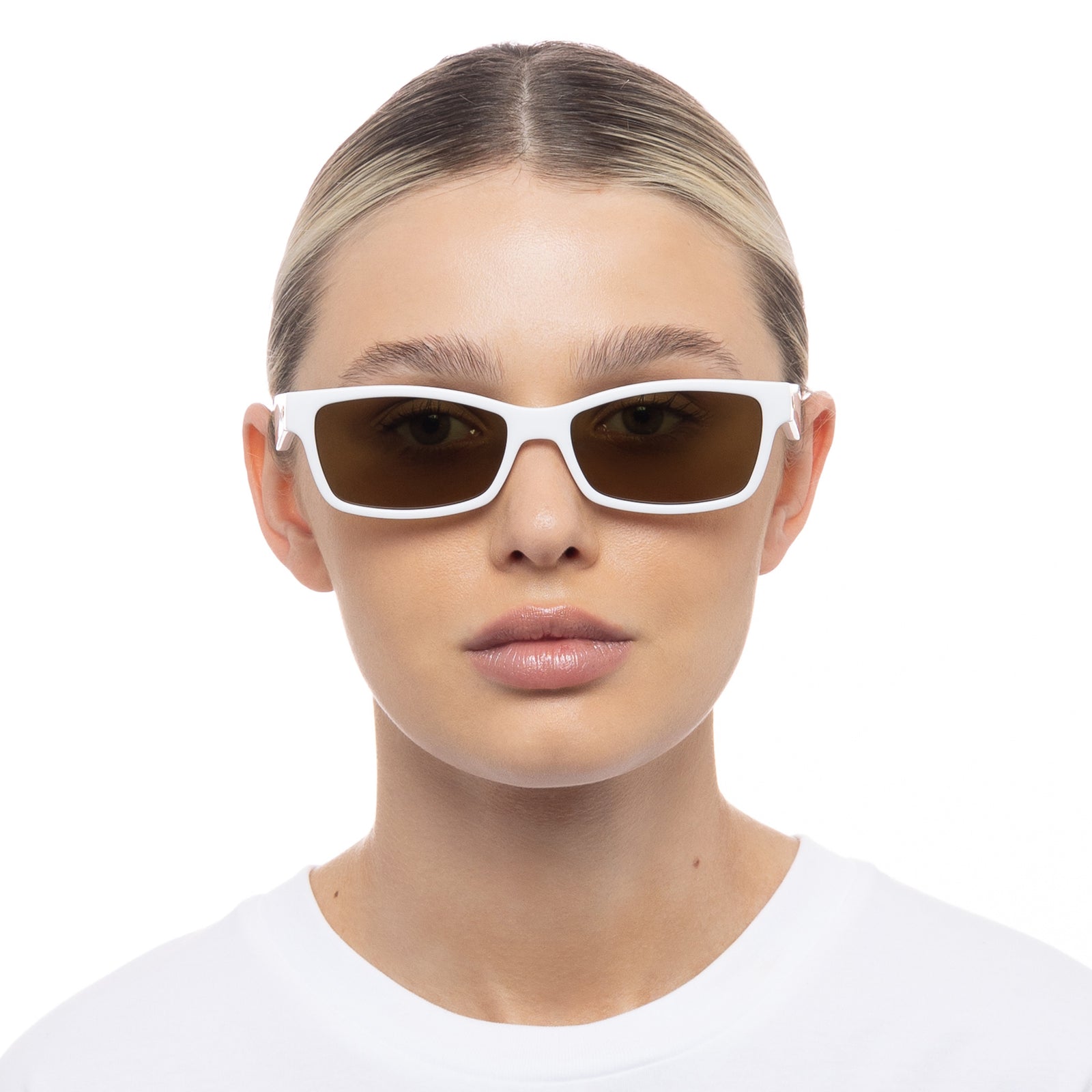 Plateaux White Uni-Sex Cat-Eye Sunglasses | Le Specs