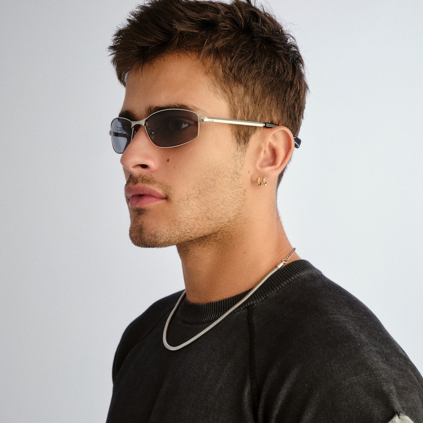 Star Beam Silver Uni-Sex Wrap Sunglasses | Le Specs